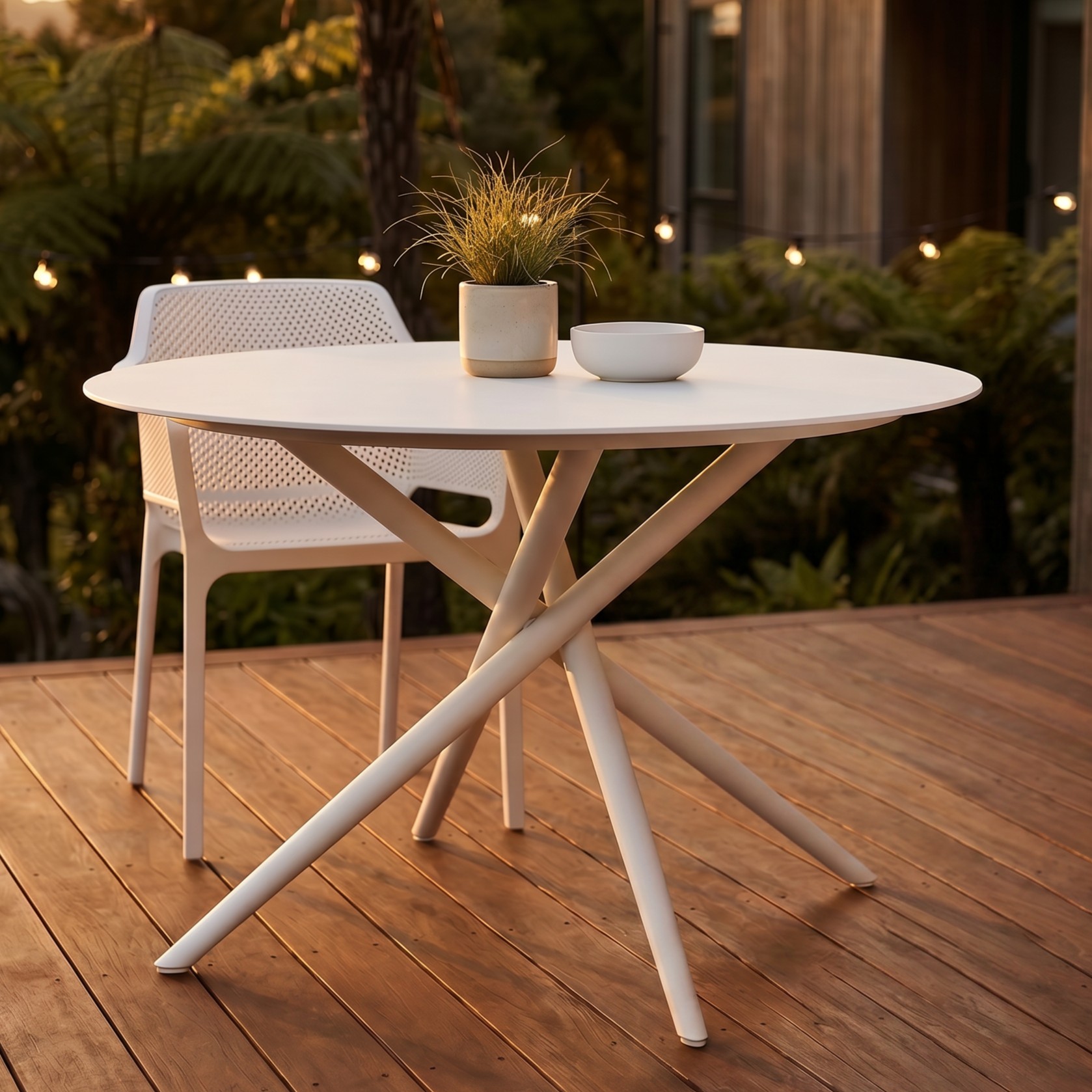 Vigo Outdoor Dining Table - W120, White