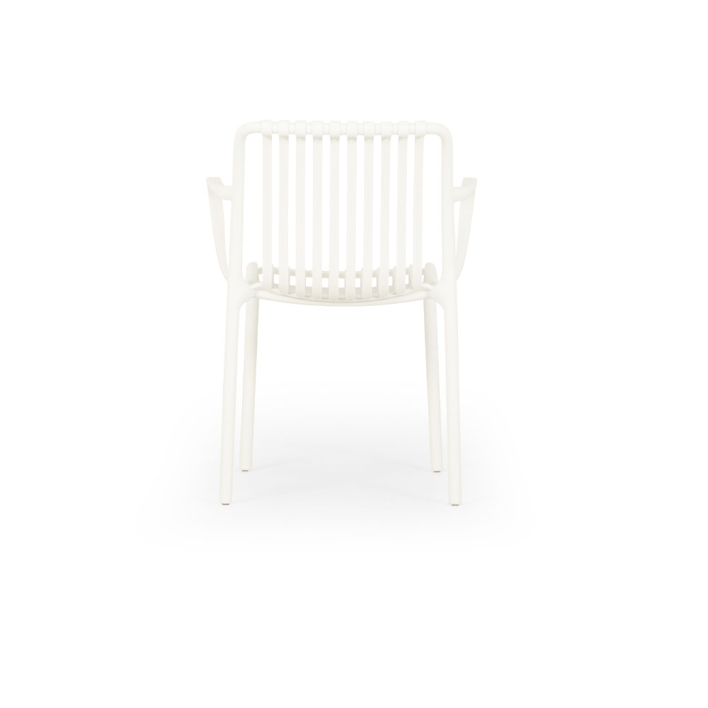Horizon Outdoor Dining Chair With Arms, White