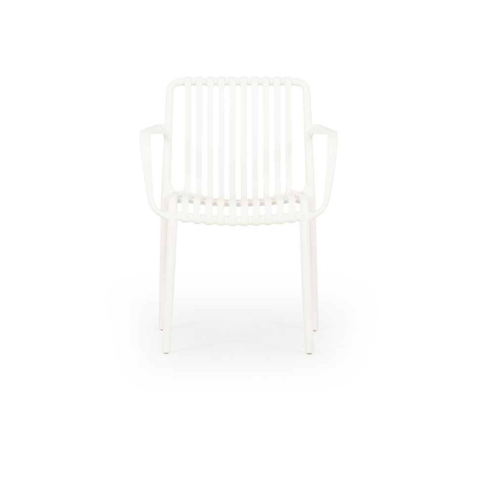 Horizon Outdoor Dining Chair With Arms, White