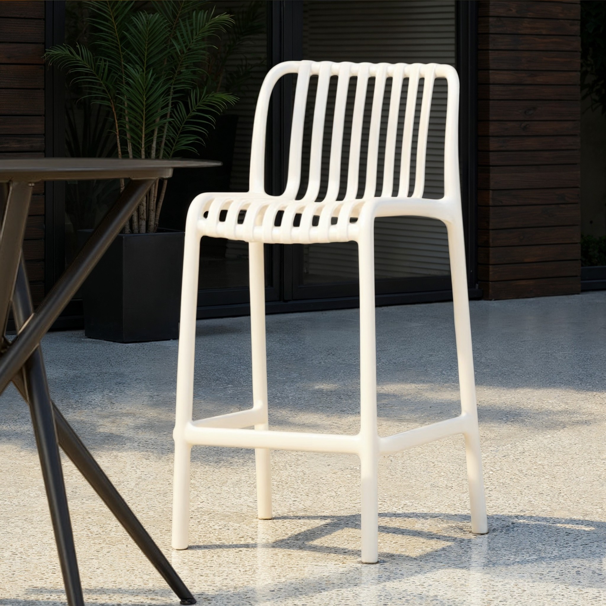 Horizon Outdoor Barstool, White