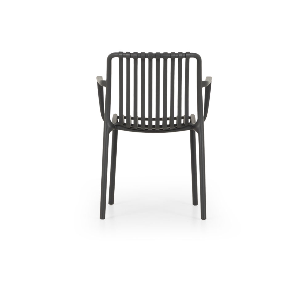 Horizon Outdoor Dining Chair With Arms, Gunmetal