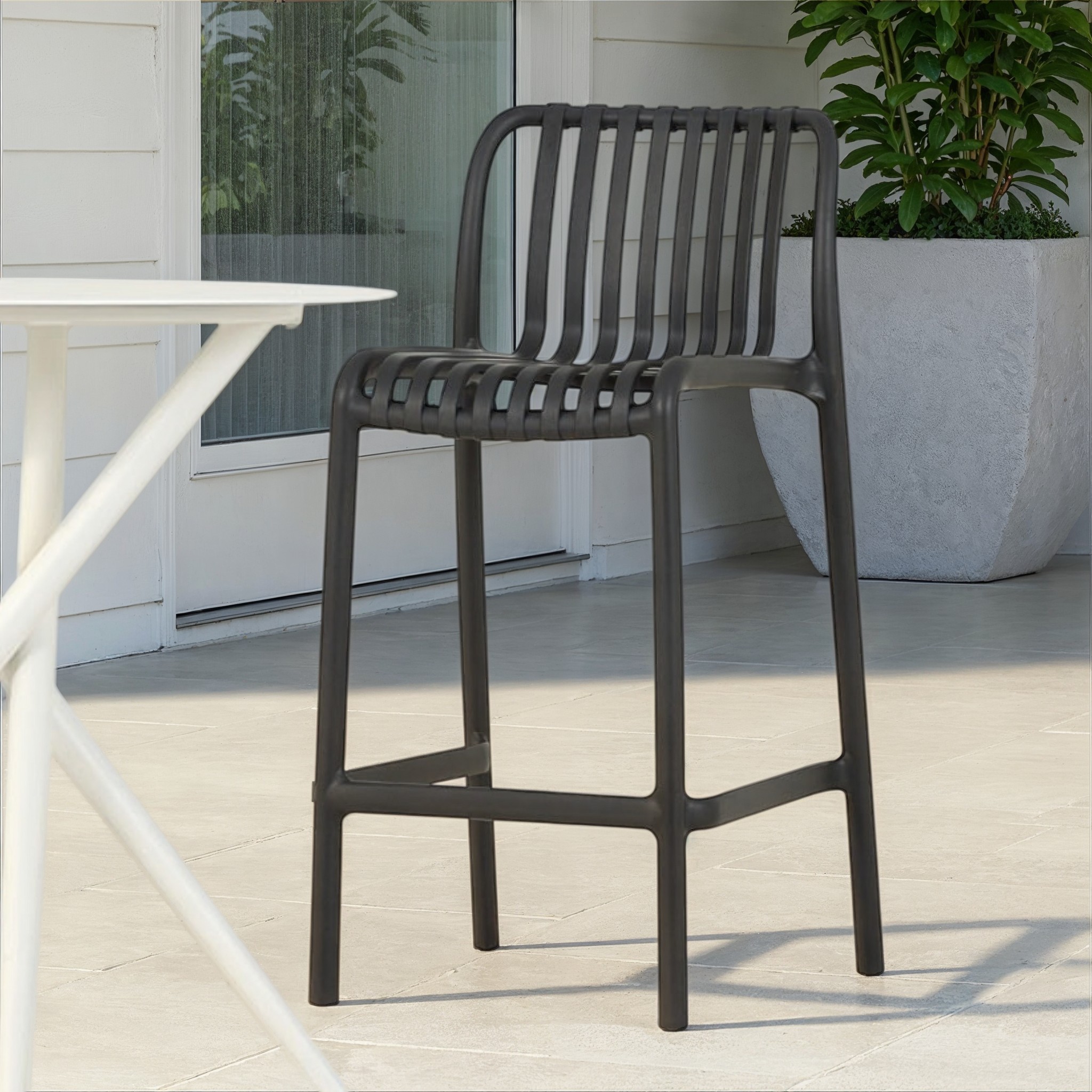 Horizon Outdoor Barstool, Gunmetal