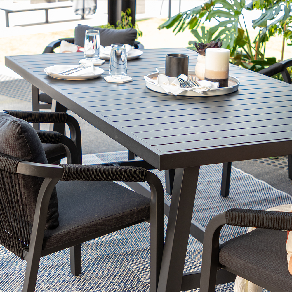 Pacific II Outdoor Dining Table - W207, Black