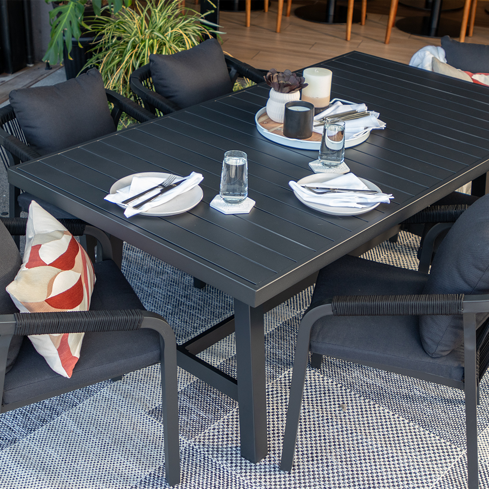 Pacific II Outdoor Dining Table - W207, Black