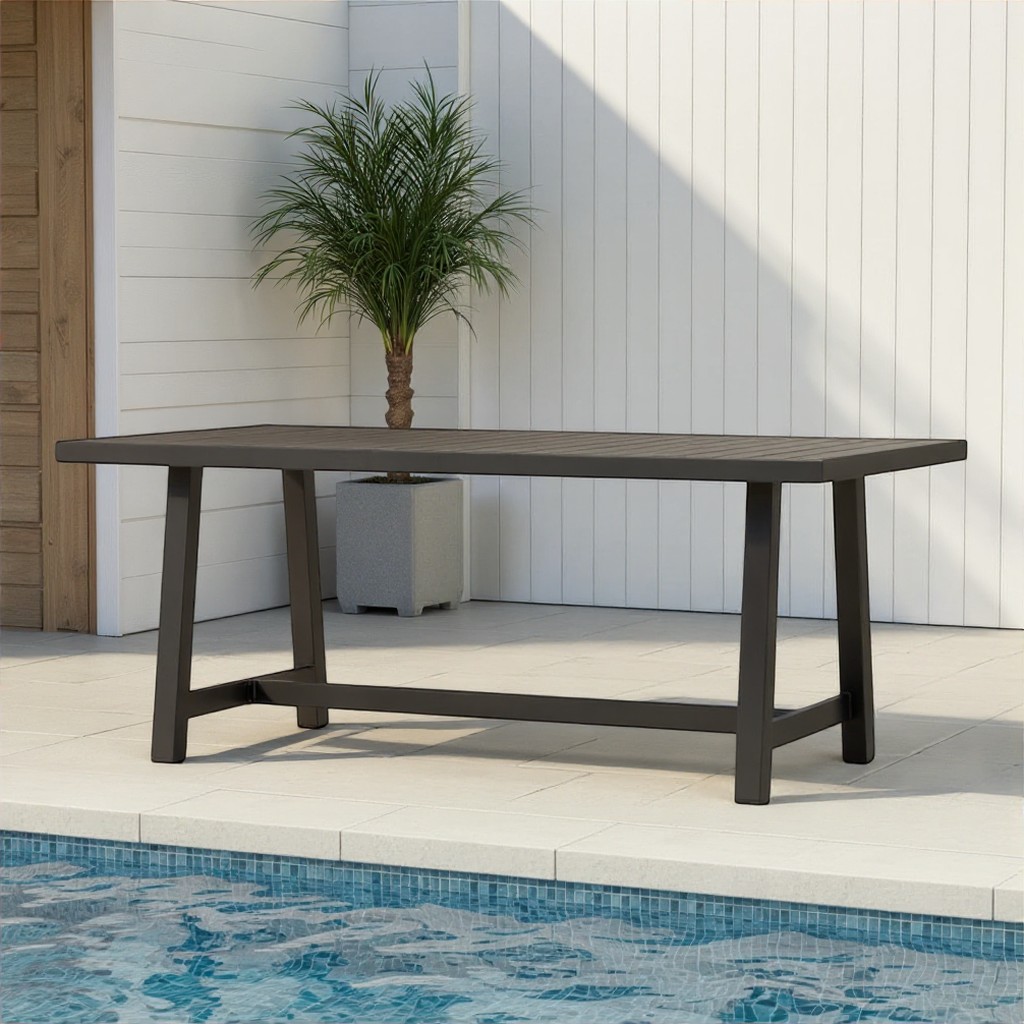 Pacific II Outdoor Dining Table - W182, Black