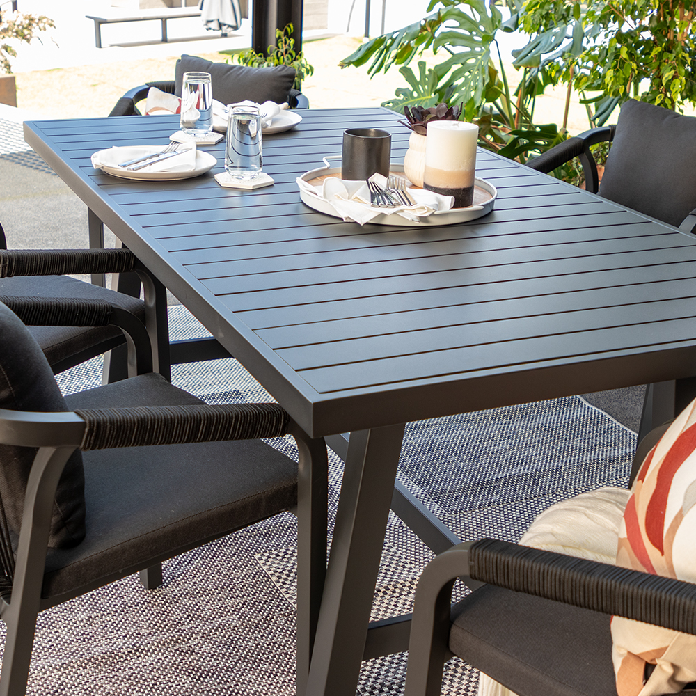 Pacific II Outdoor Dining Table - W182, Black