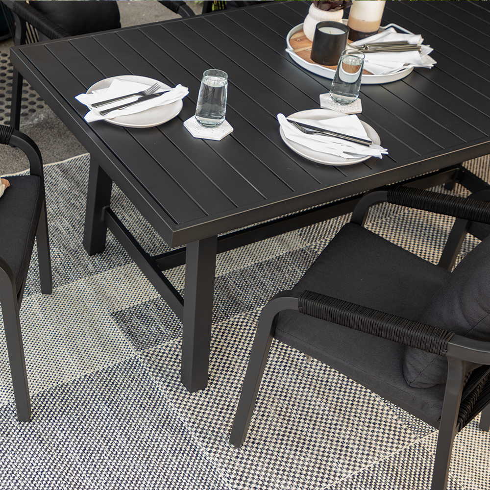 Pacific II Outdoor Dining Table - W182, Black