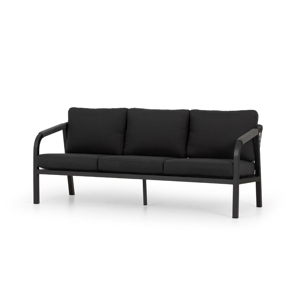 Pacific II Outdoor 3 Seater, Black