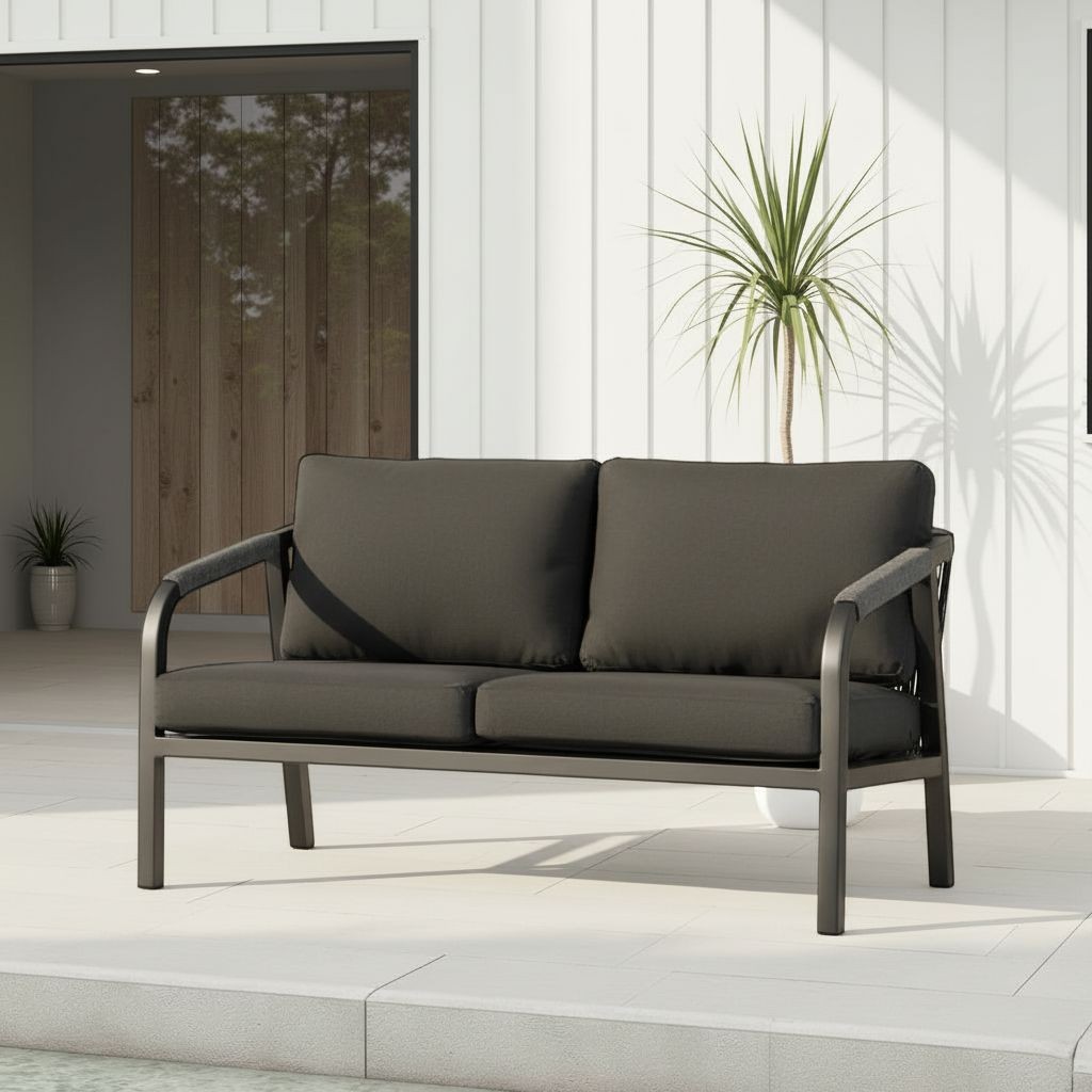 Pacific II Outdoor 2 Seater, Black