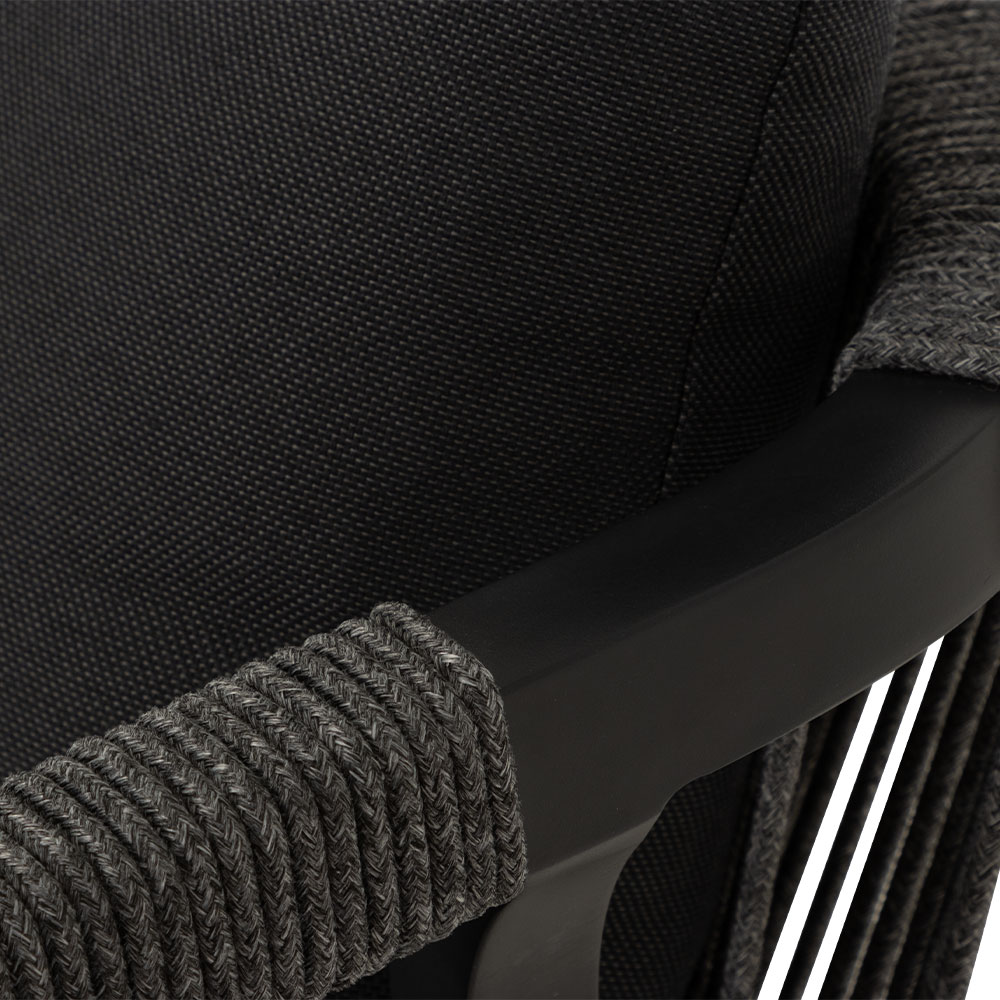 Pacific II Outdoor Bar Chair - W60, Black