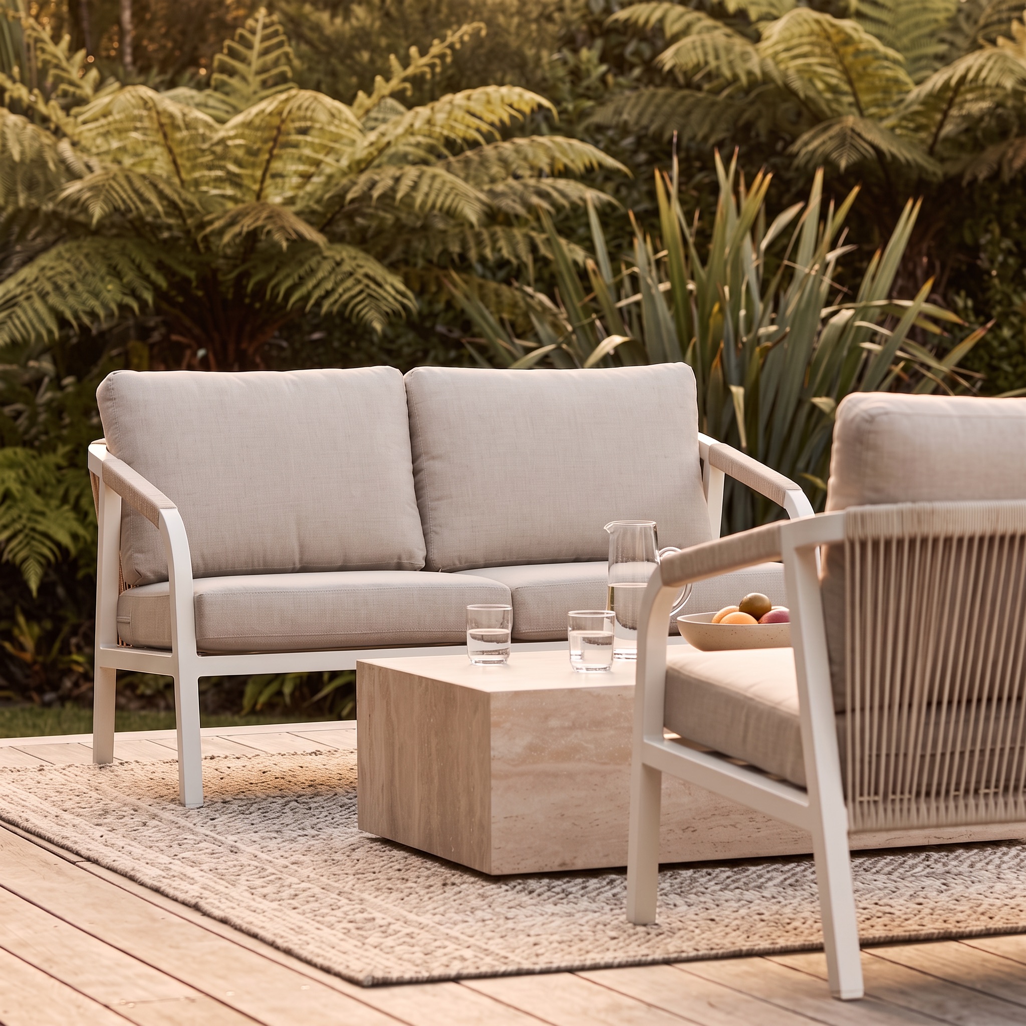 Pacific II Outdoor 2 Seater, White
