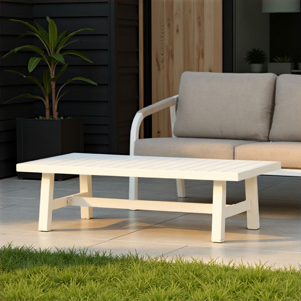 Pacific II Outdoor Coffee Table - W120, White