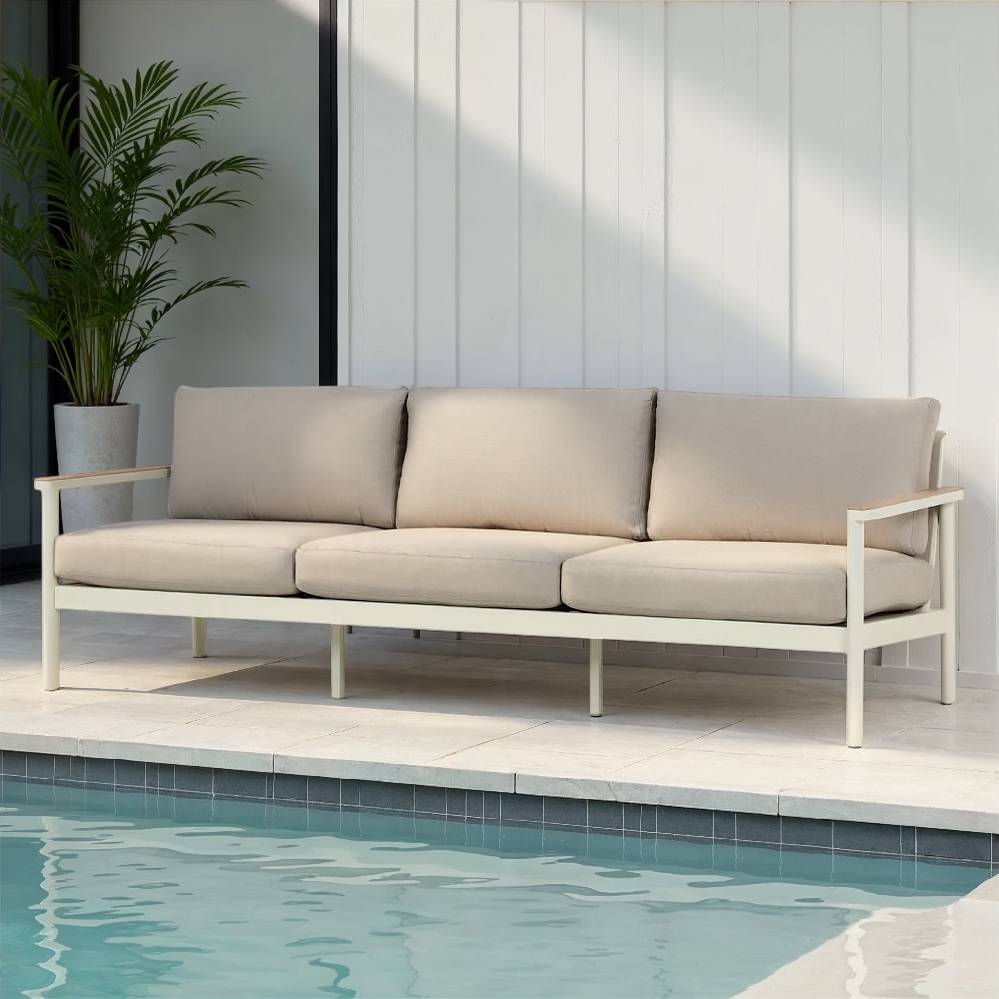 Lucia Outdoor 3 Seater, White