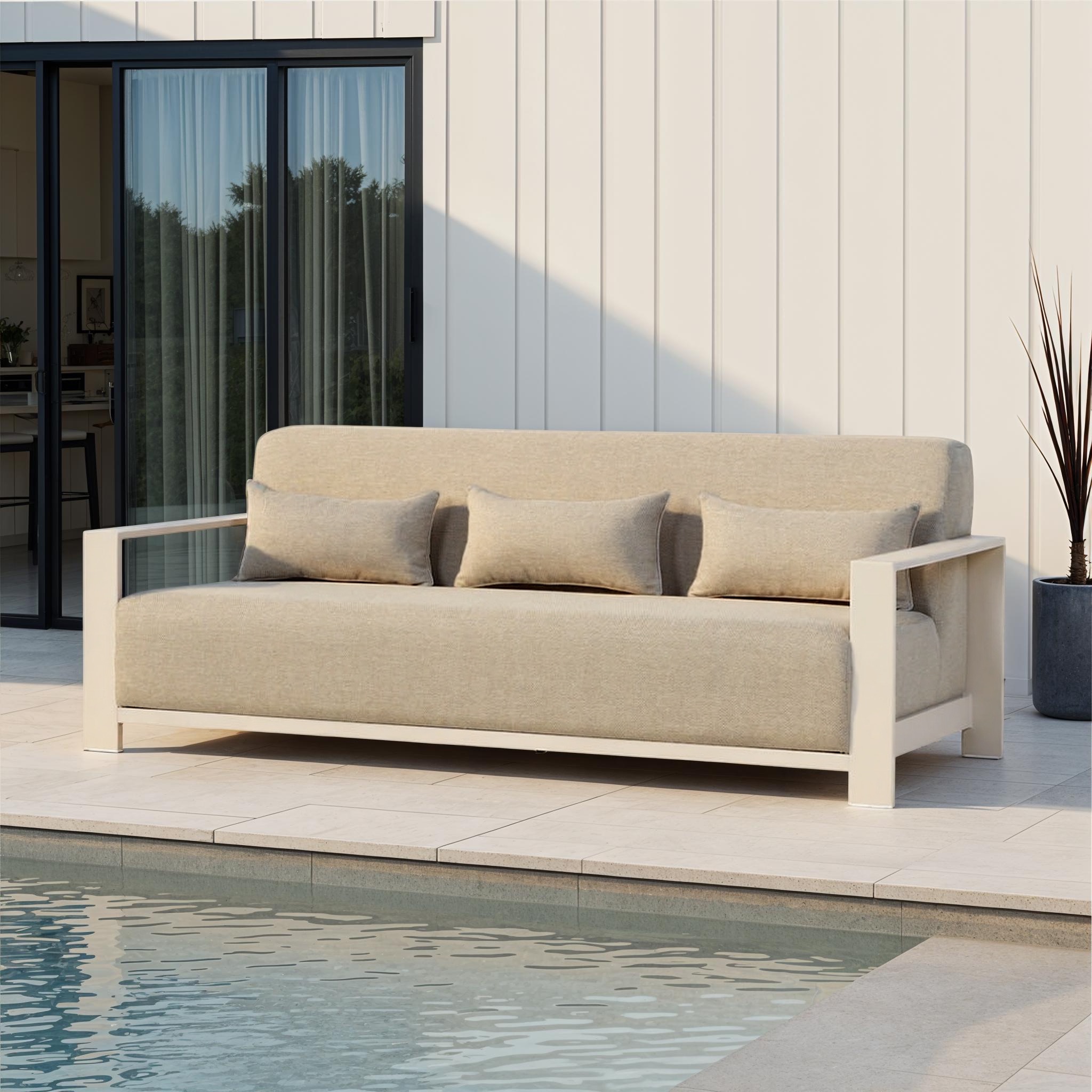 Cyprus Outdoor 3 Seater, White