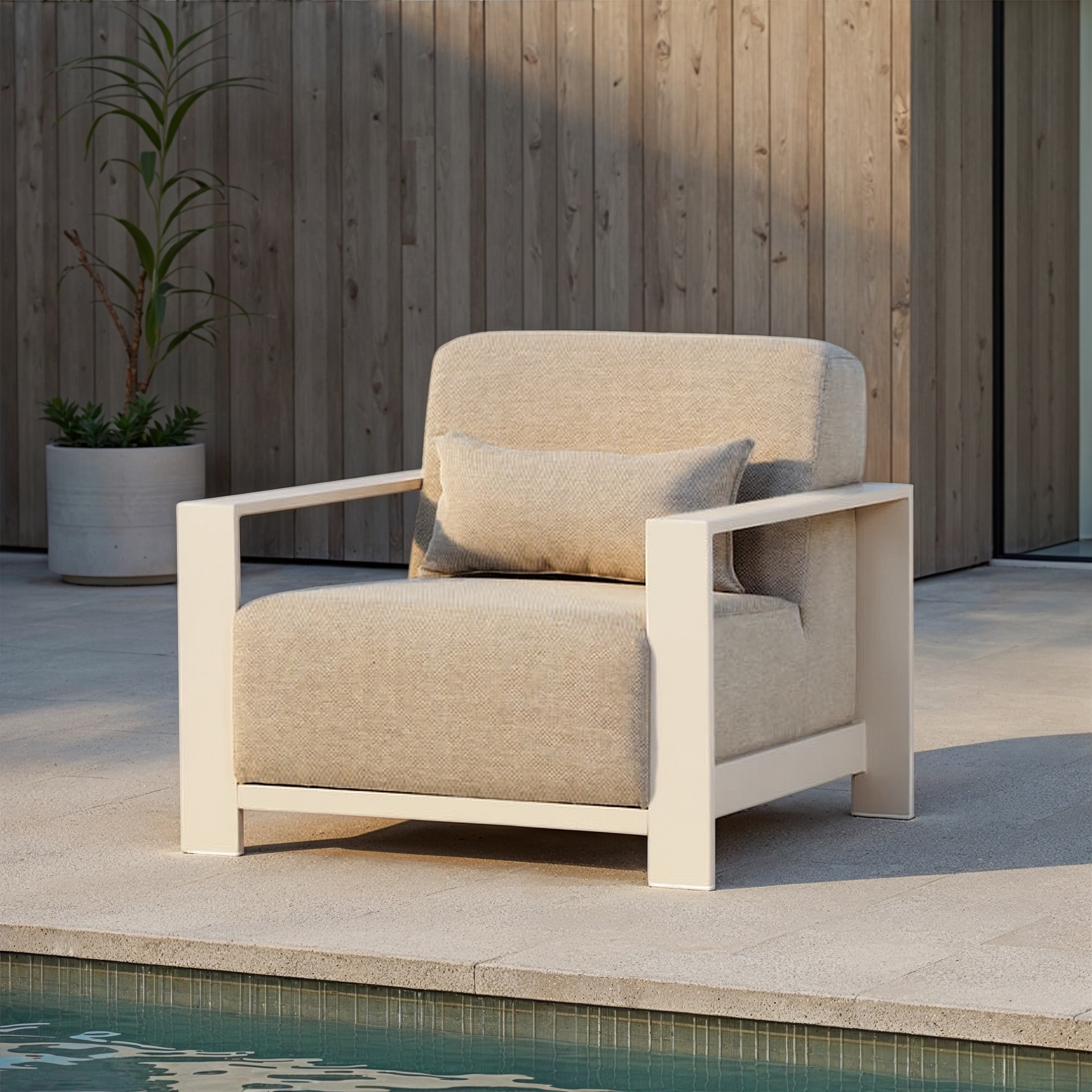 Cyprus Outdoor One Seater, White
