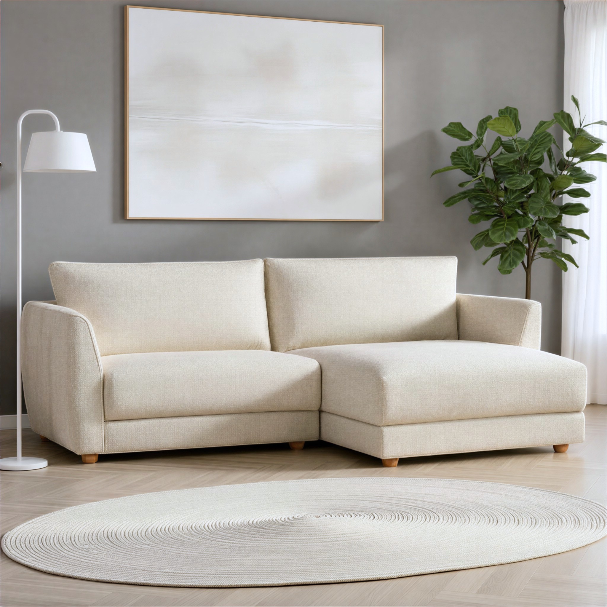 Katrina Chaise Sofa, Cream