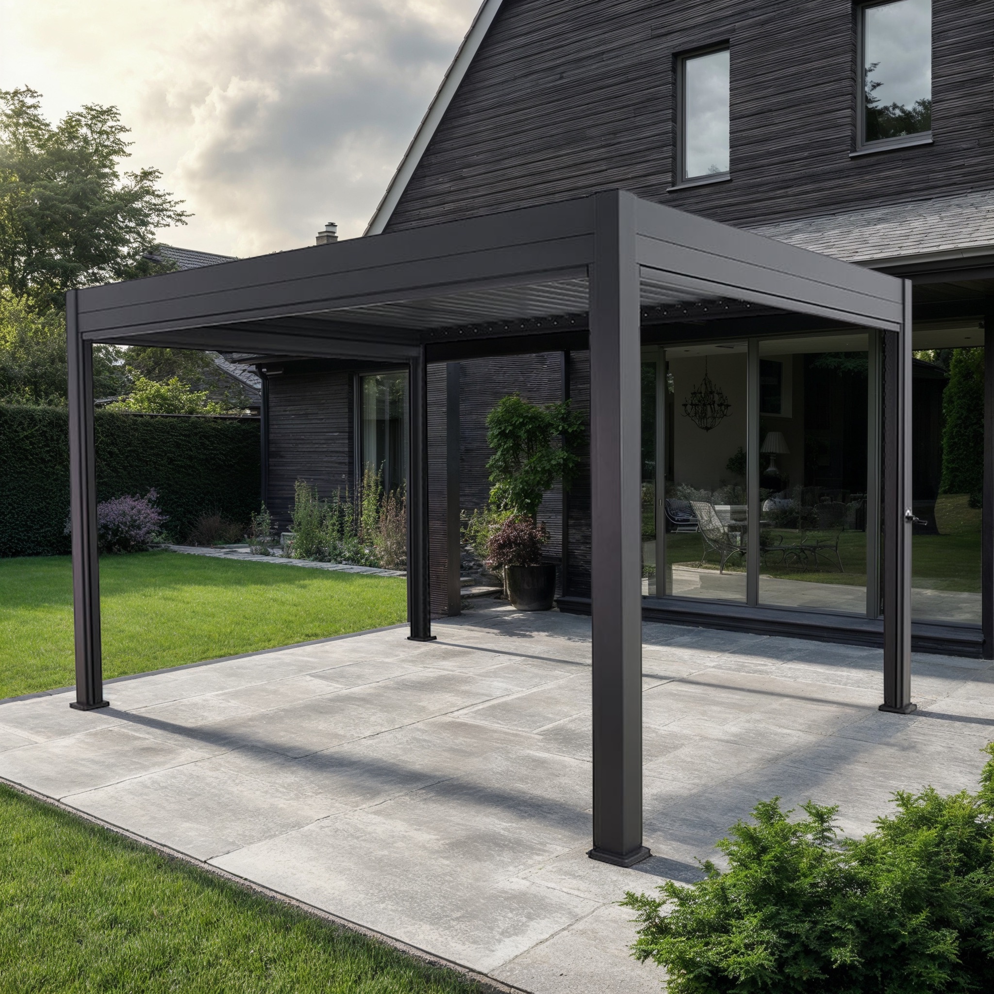 Shadestyle Louvre Roof System - 3 x 4m, Gunmetal