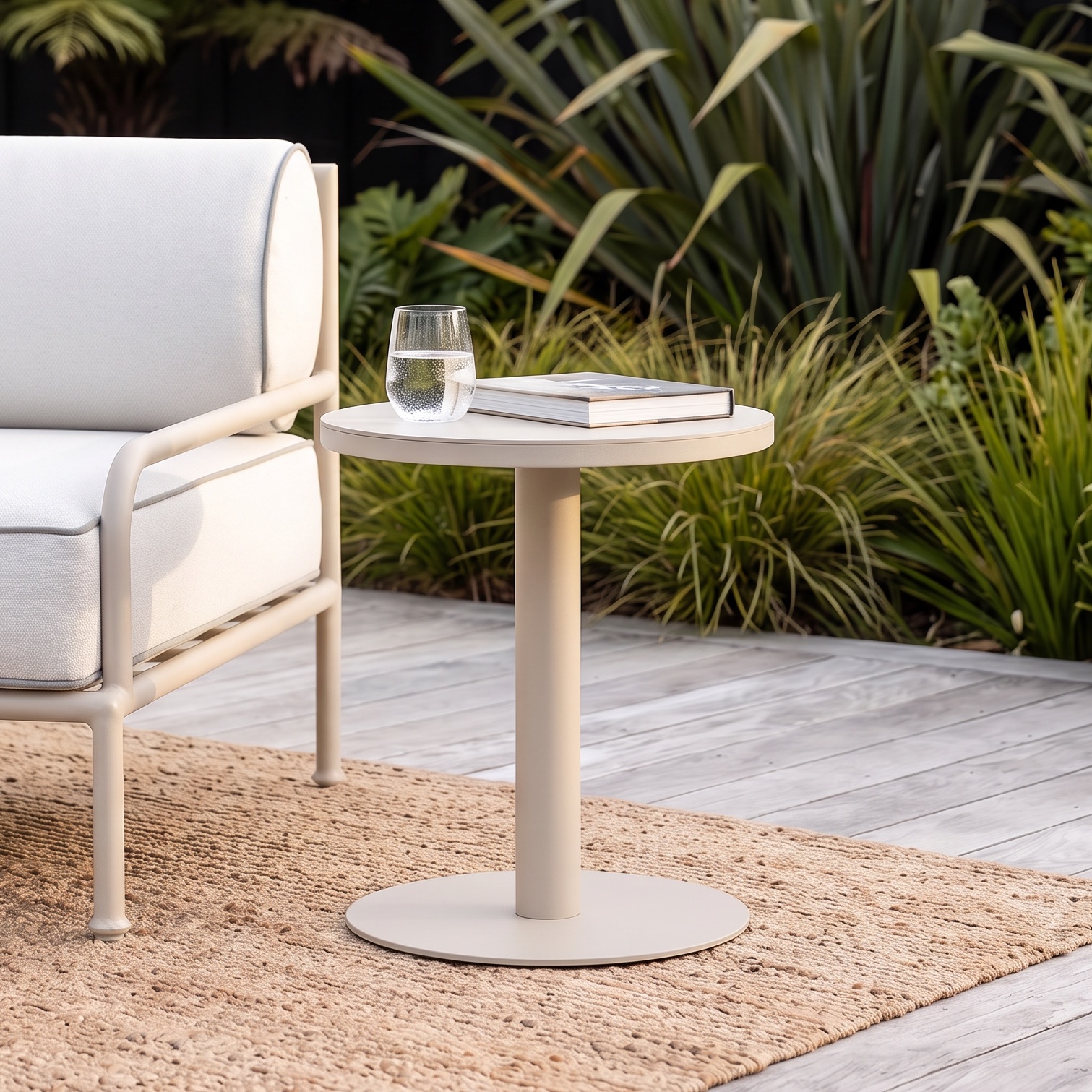 Costa Outdoor Round Side Table - W40, Dune