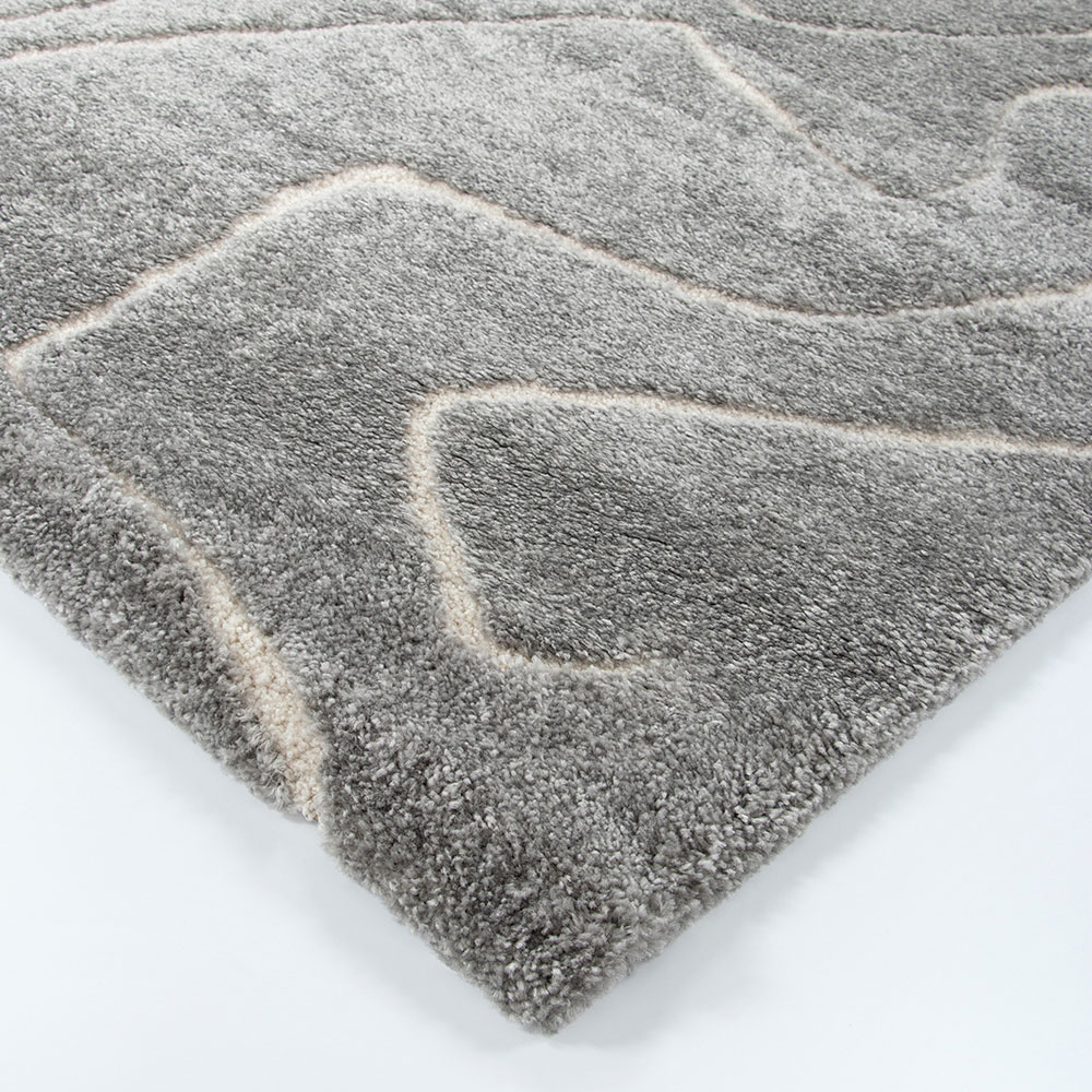 Ollo Labyrinth Rug - 200 x 290 cm, Silver