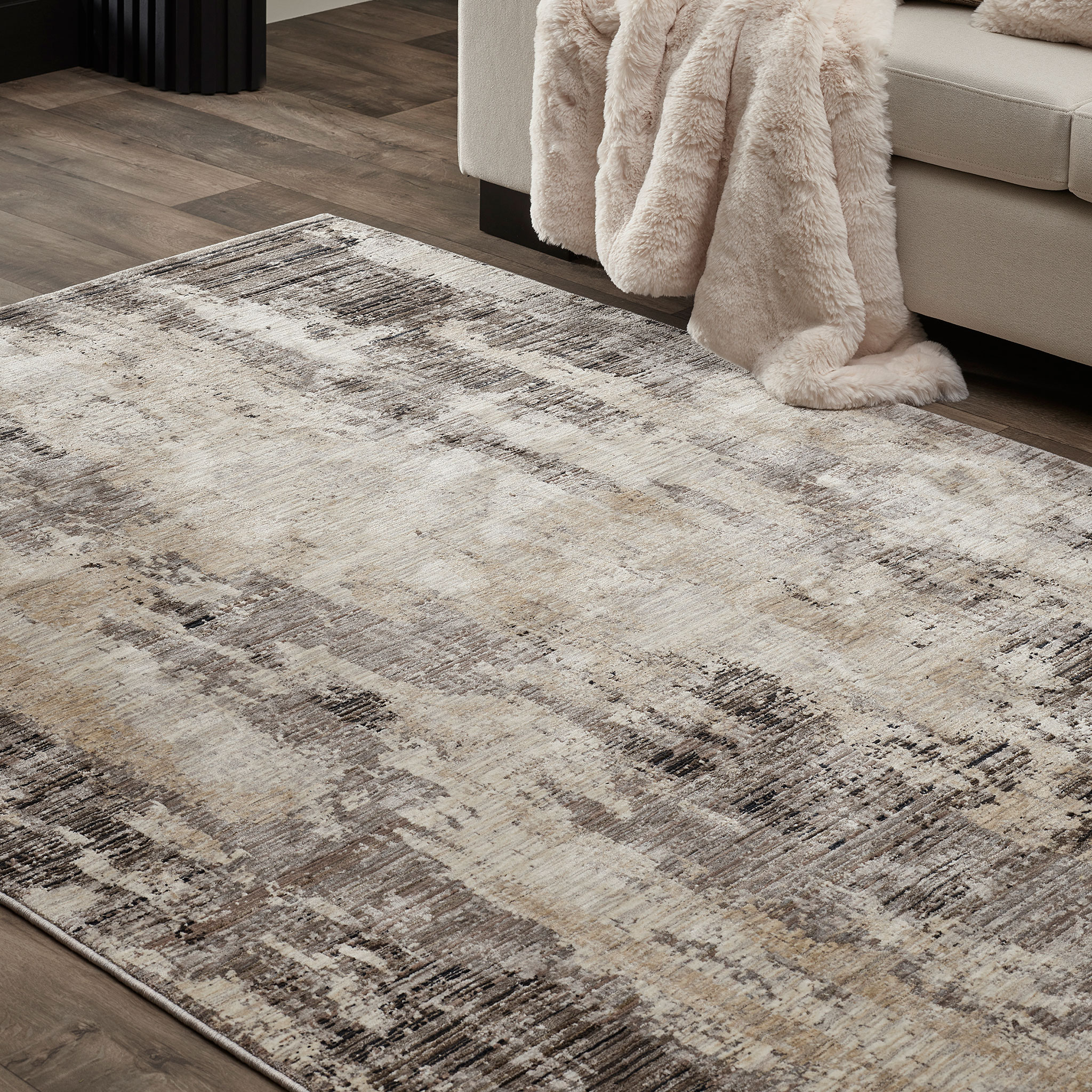 Ollo Juniper Rug - 200 x 290 cm, Taupe/Black