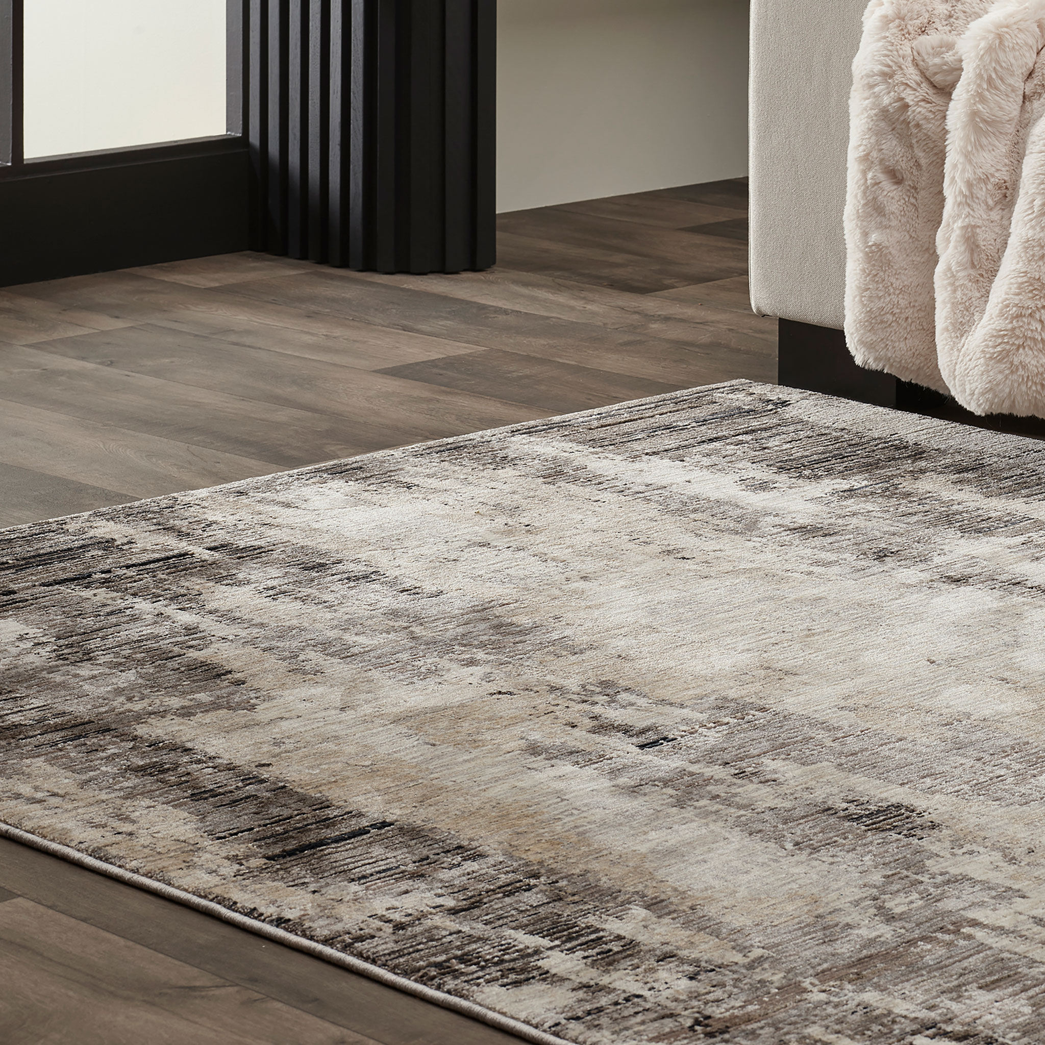 Ollo Juniper Rug - 200 x 290 cm, Taupe/Black