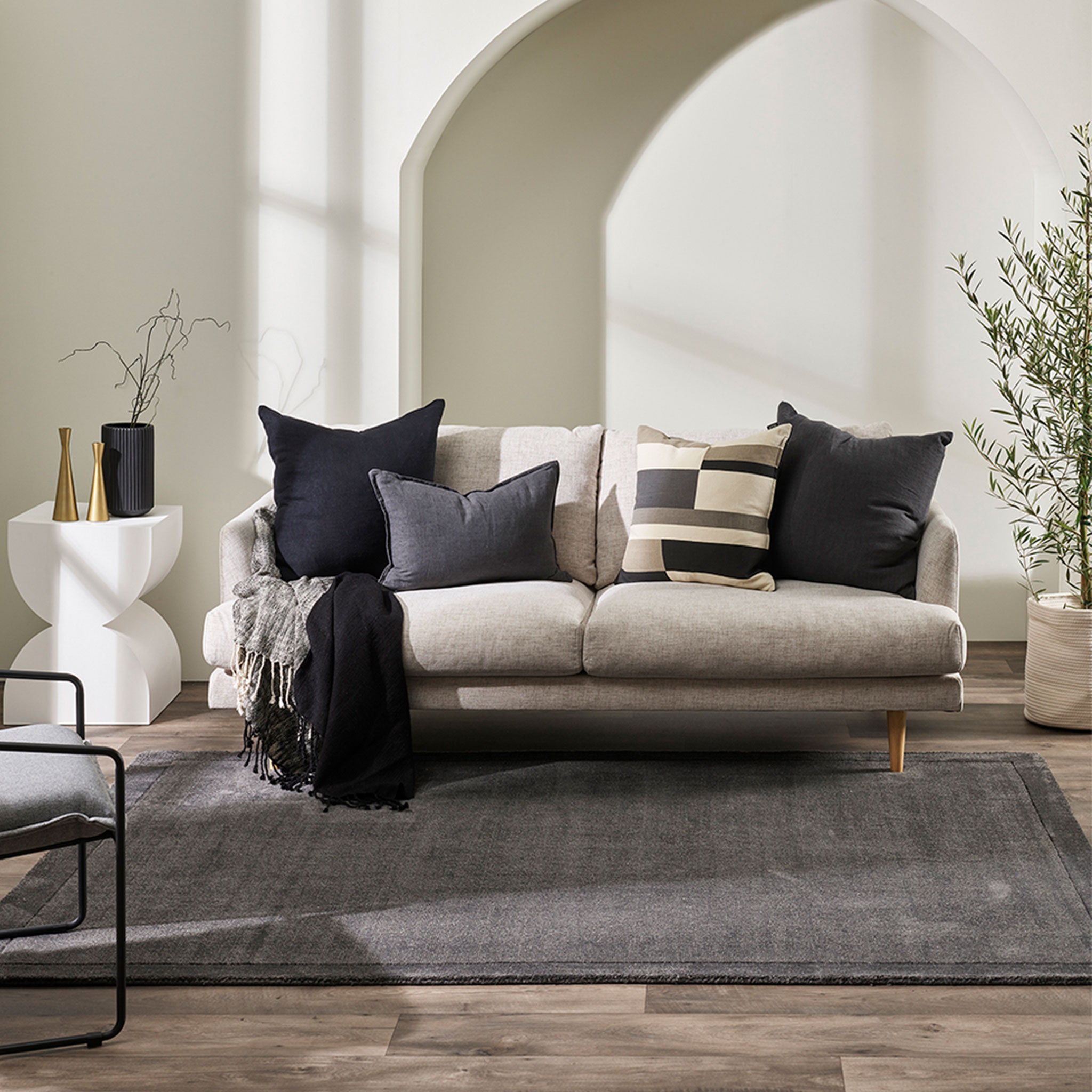 Ollo Chevalier Rug - 250 x 350 cm, Charcoal