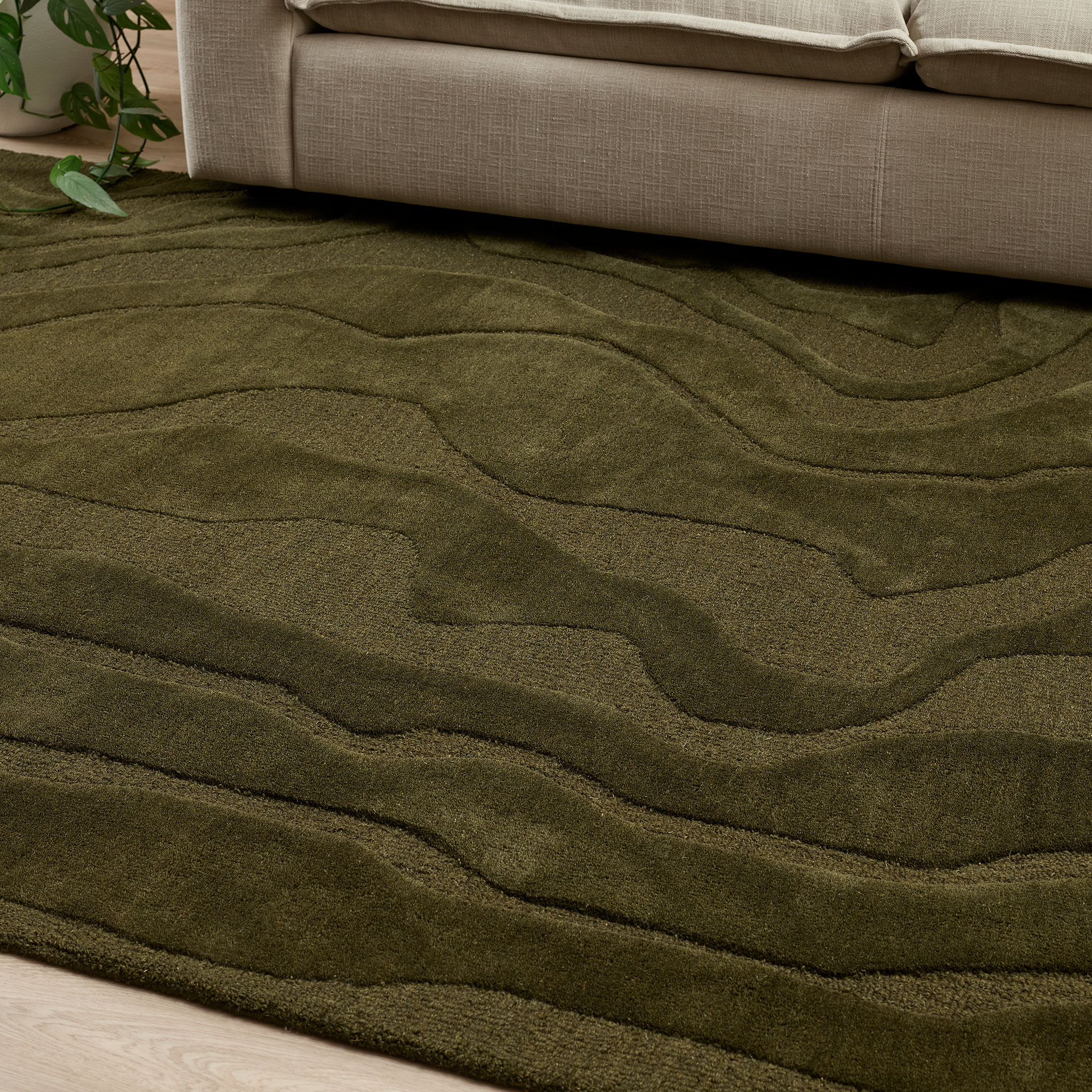 Ollo Mira Rug - 200 x 290 cm, Olive