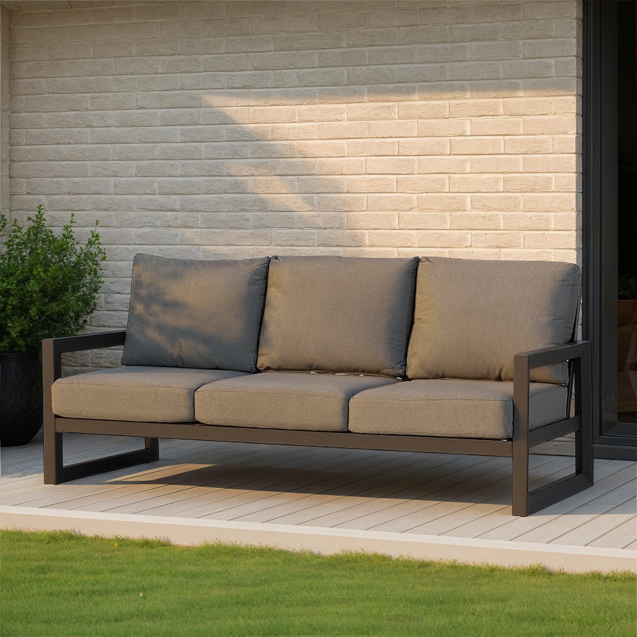 Delfi Outdoor 3 Seater, Gunmetal