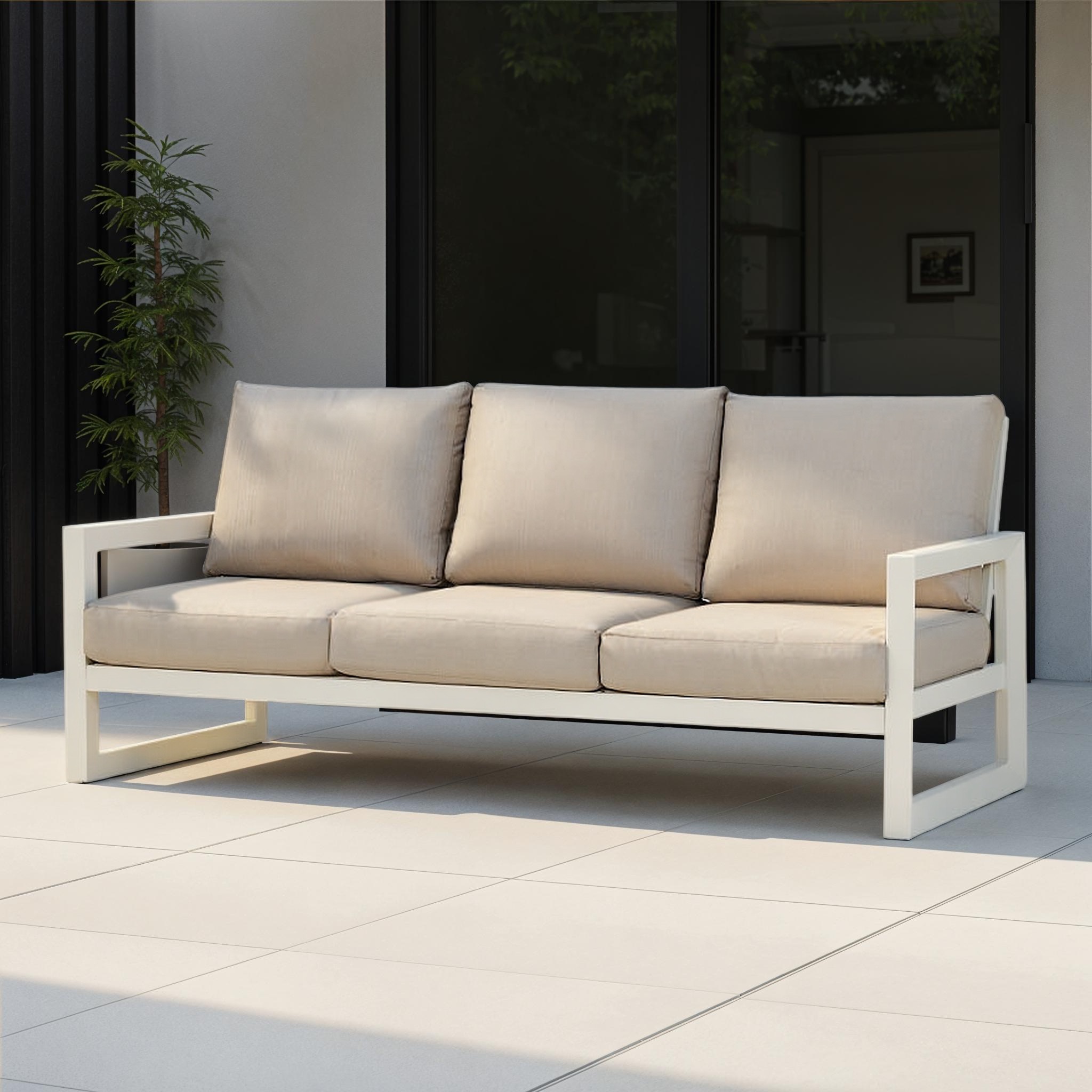 Delfi Outdoor 3 Seater, White