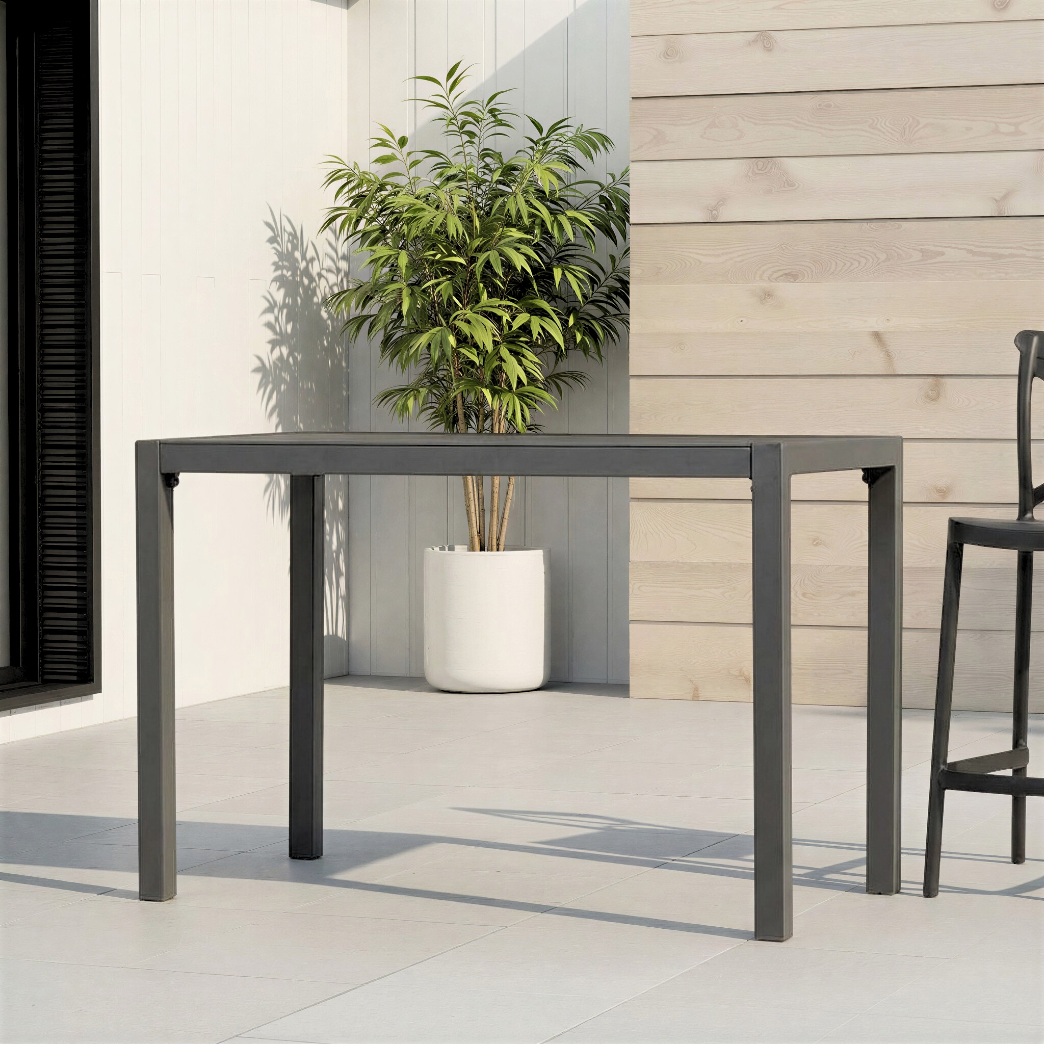 Antoni Outdoor Bar Table - W140, Gunmetal