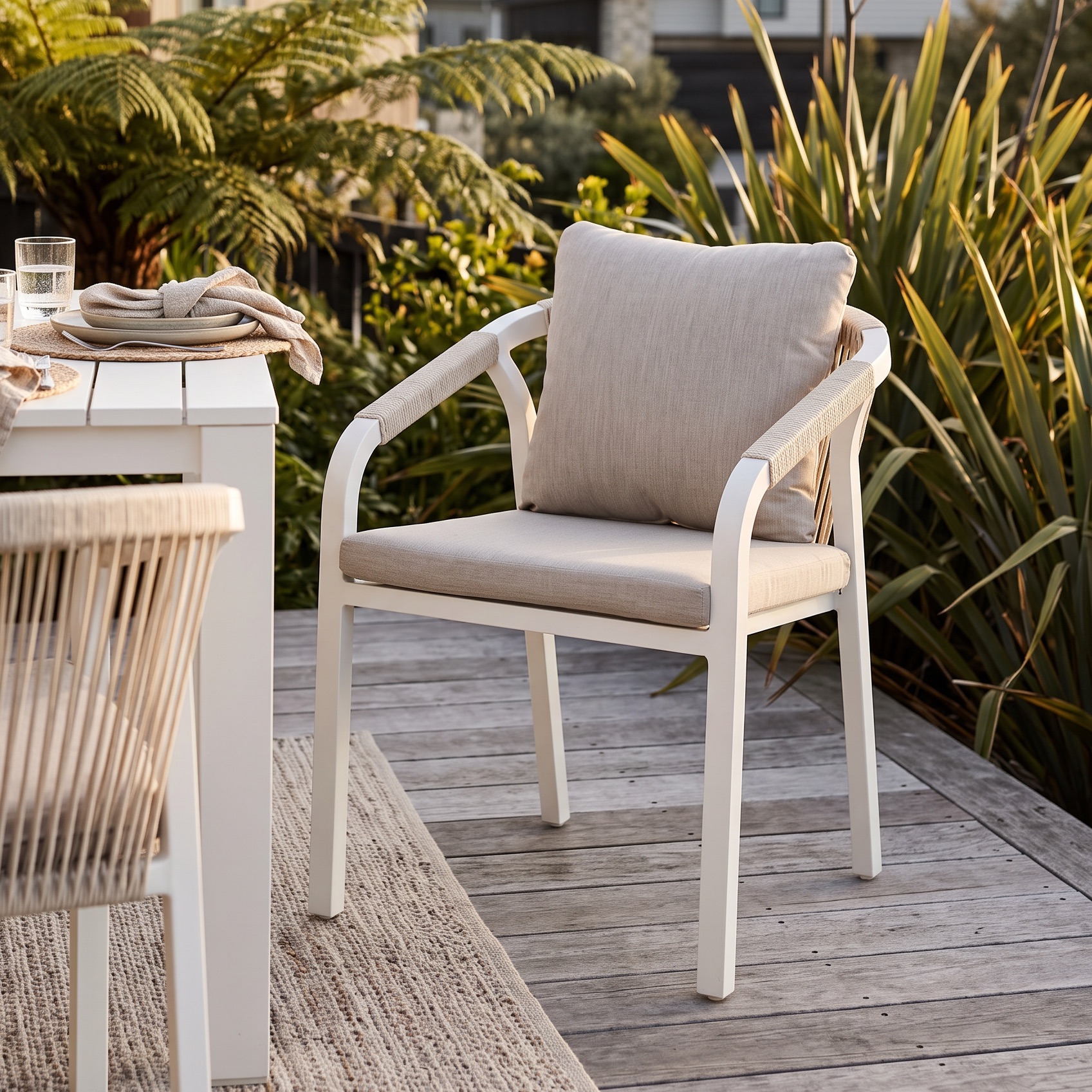 Pacific Outdoor Dining Chair, White
