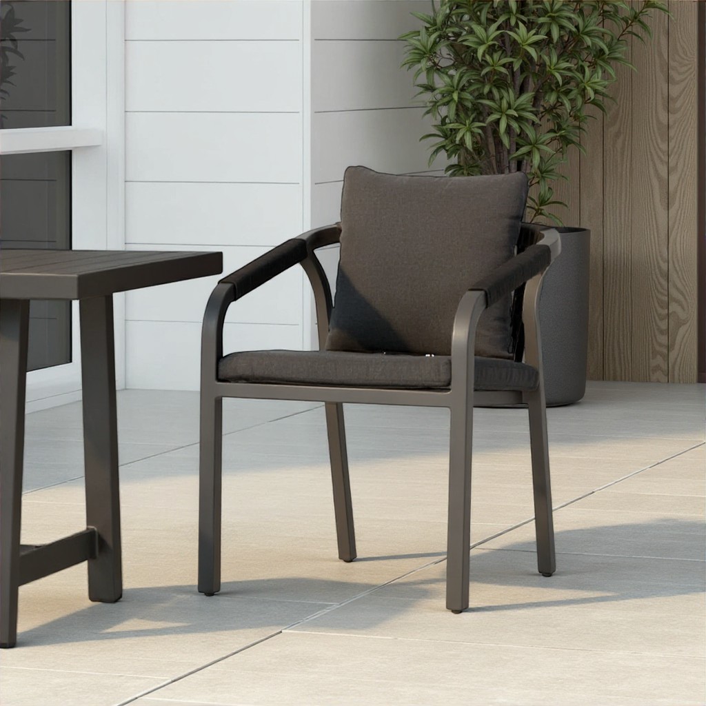 Pacific Outdoor Dining Chair, Black