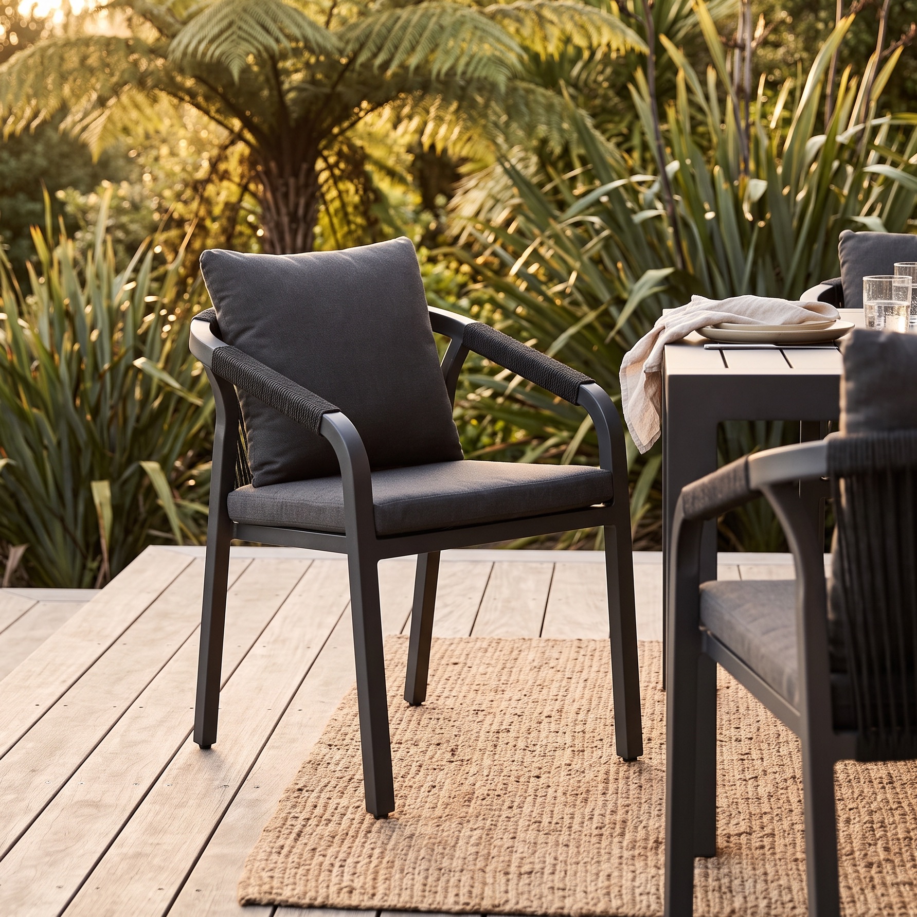 Pacific Outdoor Dining Chair, Black
