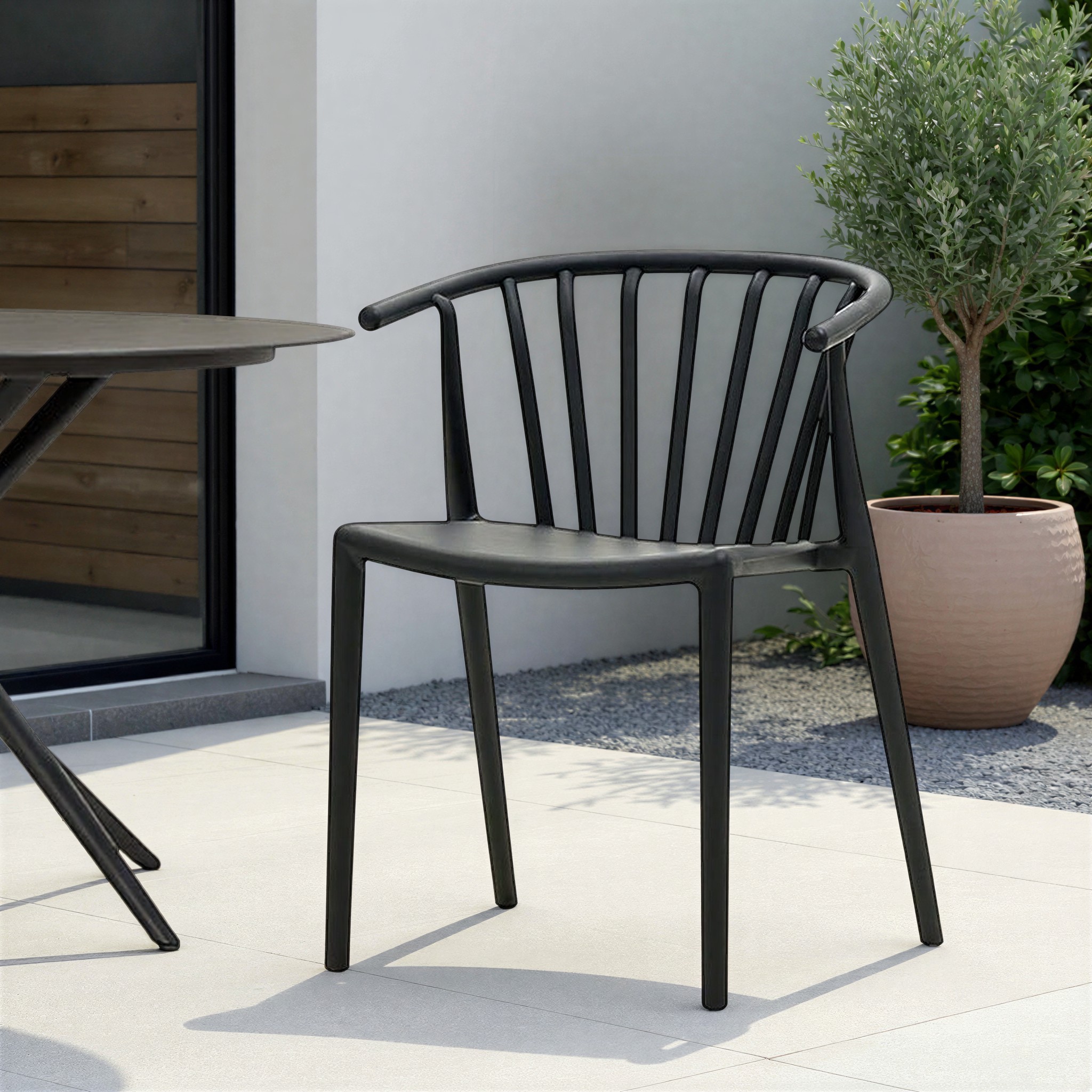 Zane Outdoor Dining Chair, Charcoal