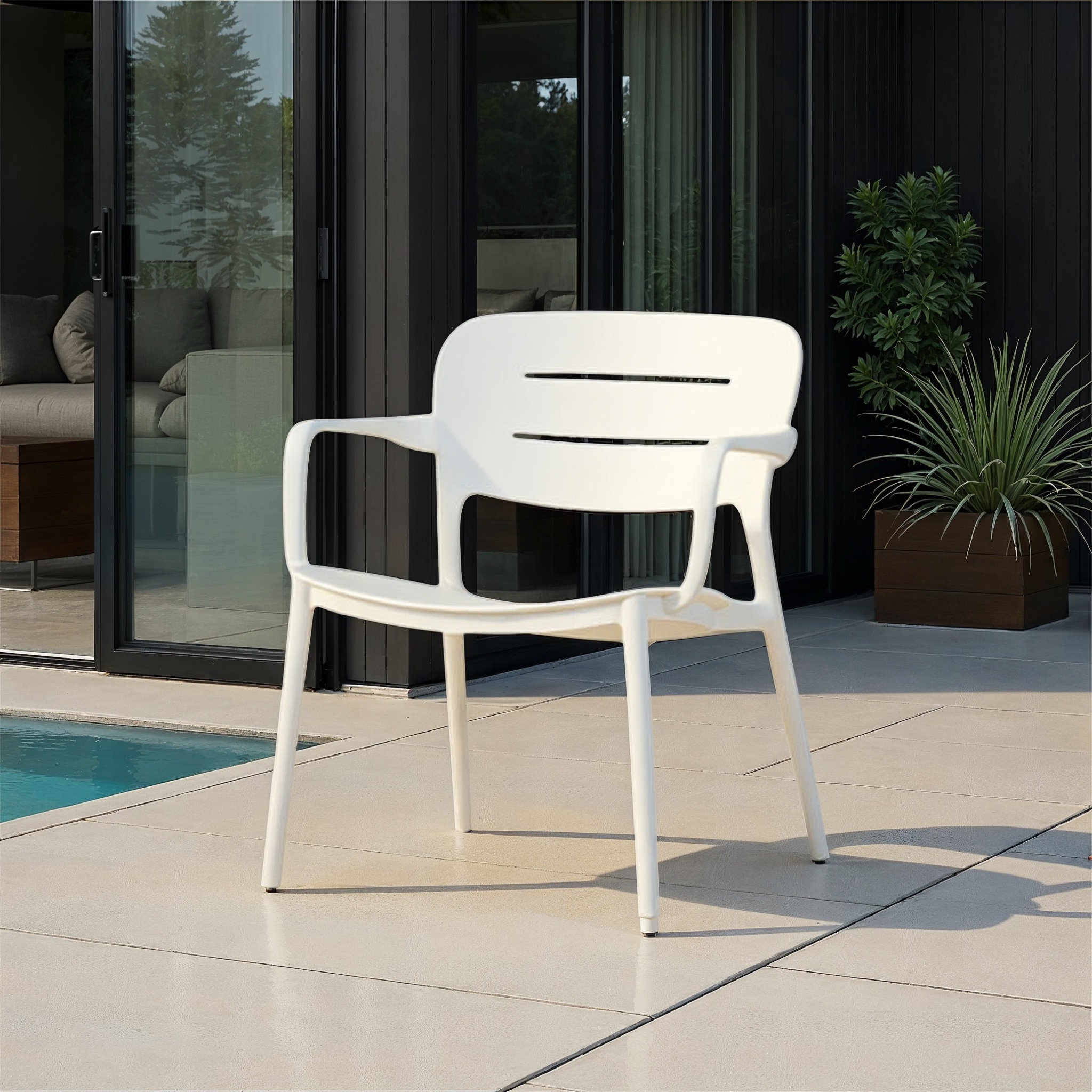Avery Outdoor Lounge Chair, White