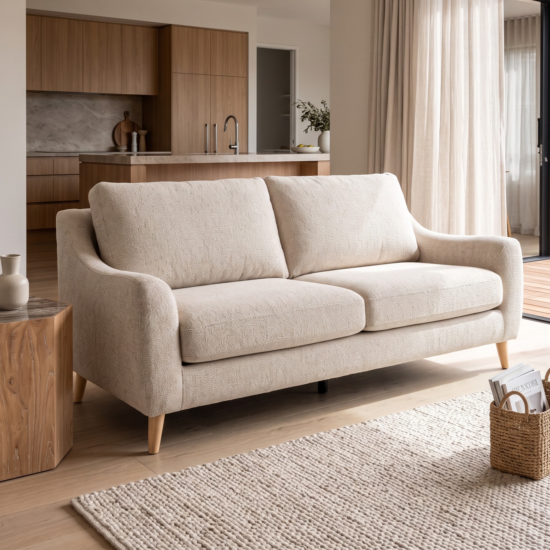 Martin 3 Seater Sofa, Taupe