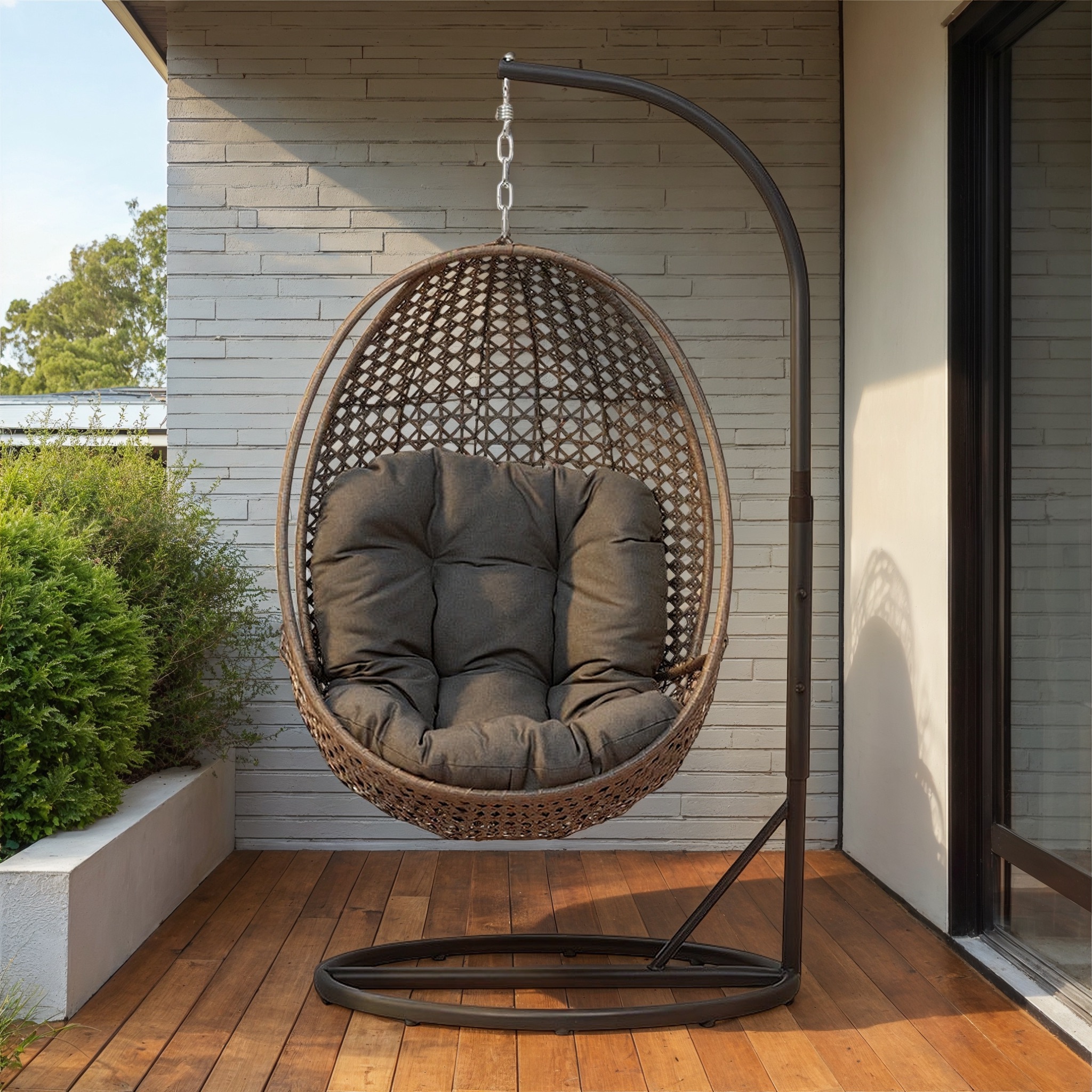 Capri Outdoor Egg Chair, Grey/ Gunmetal