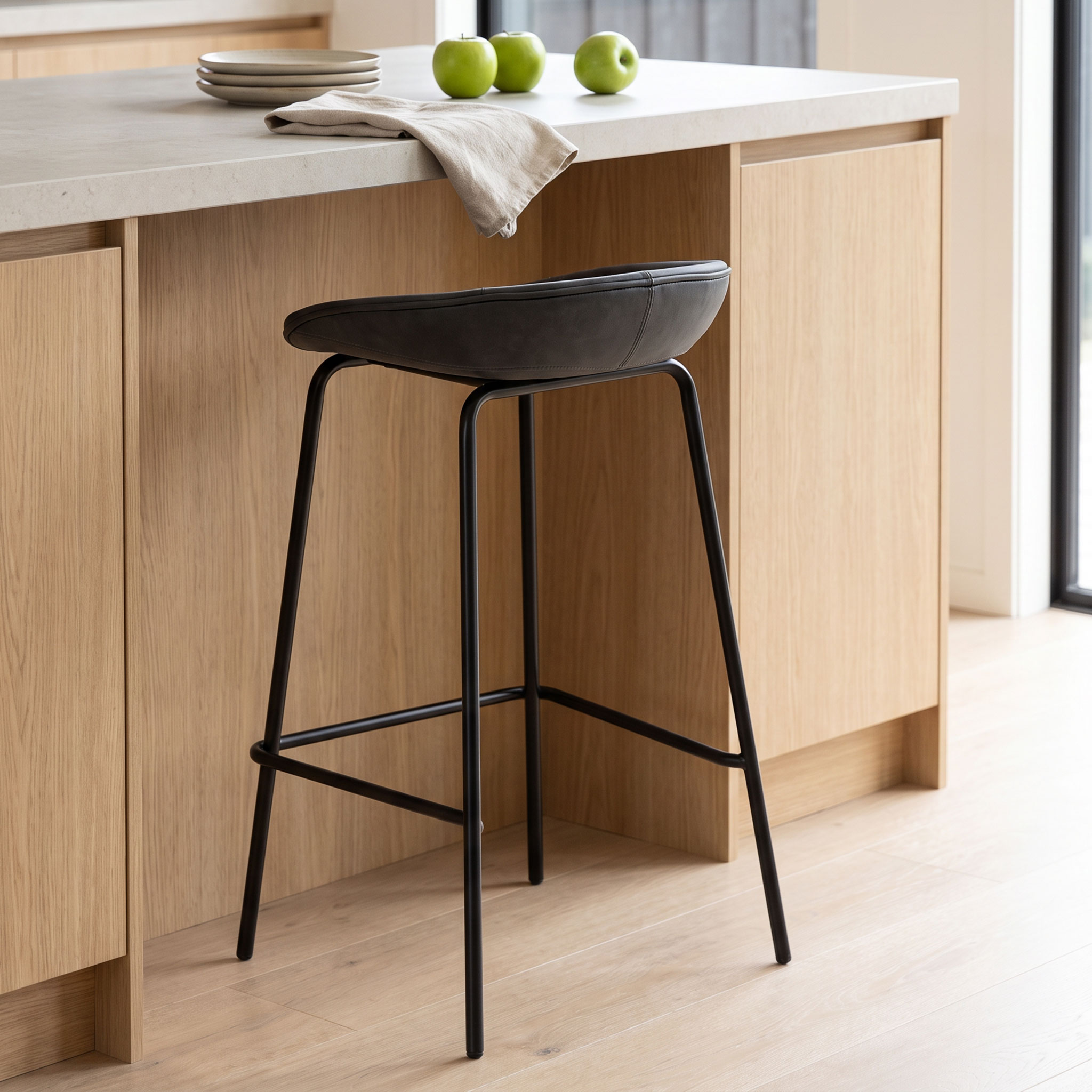 Carter PU Barstool, Charcoal