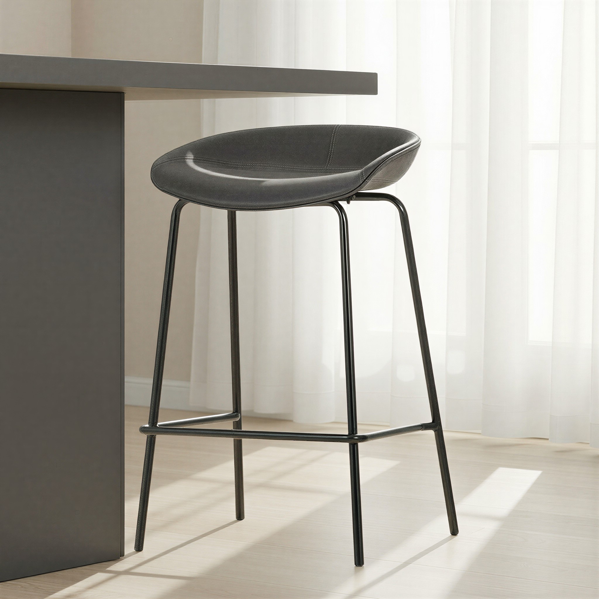 Carter PU Barstool, Charcoal