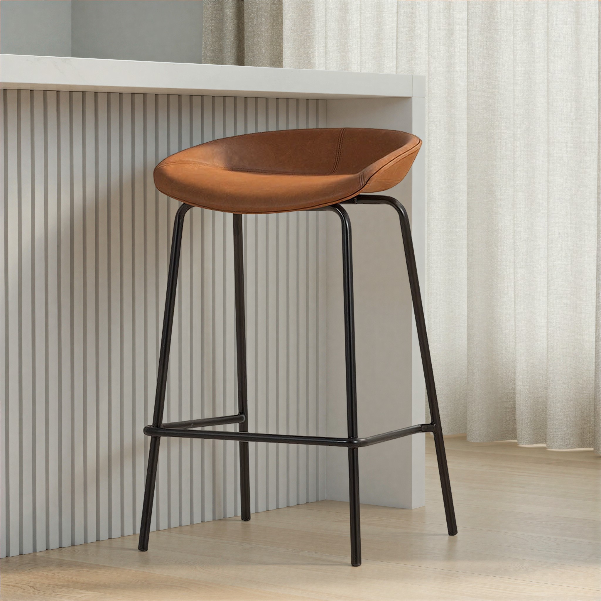 Carter PU Barstool, Tan