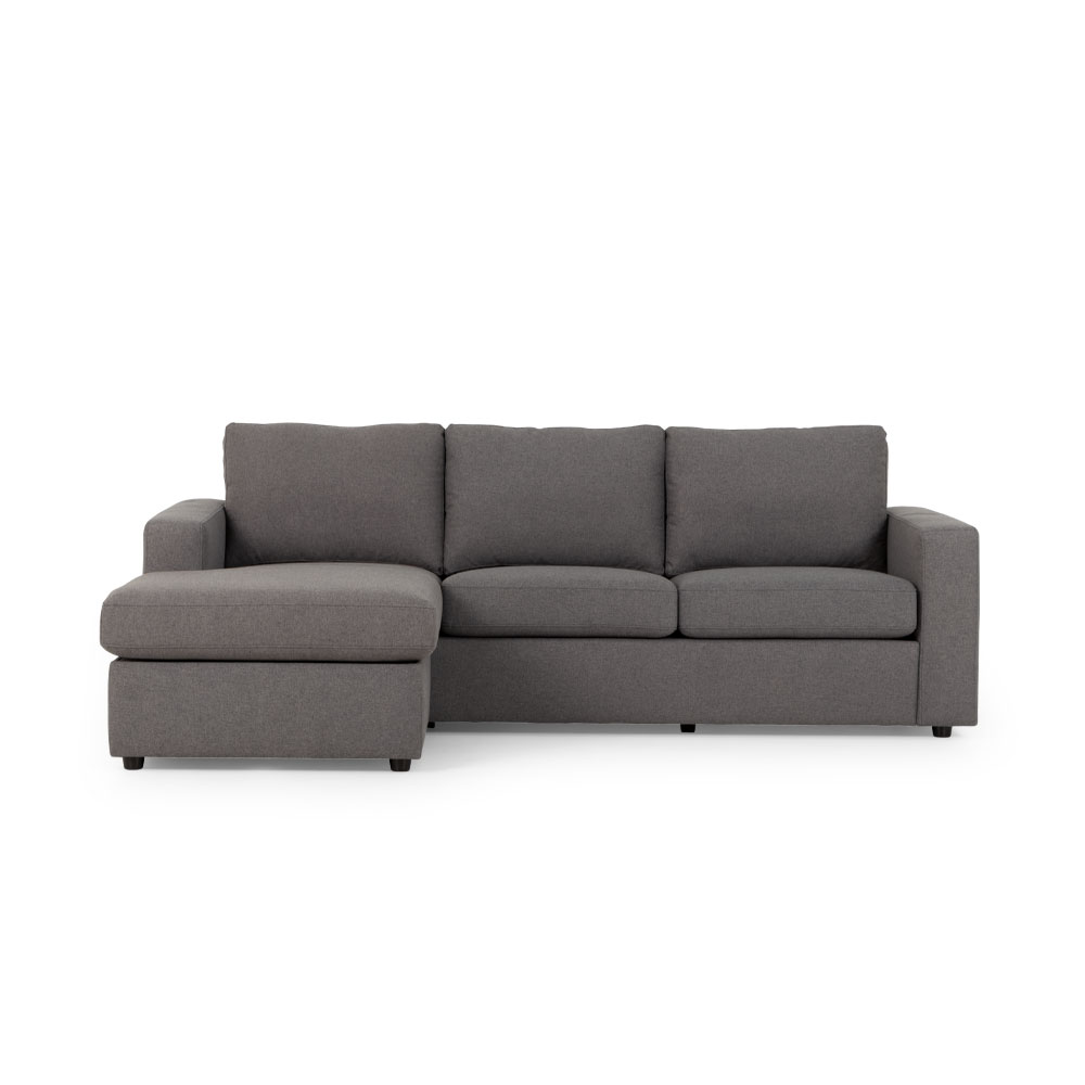 Brooke Chaise Sofa, Dark Grey
