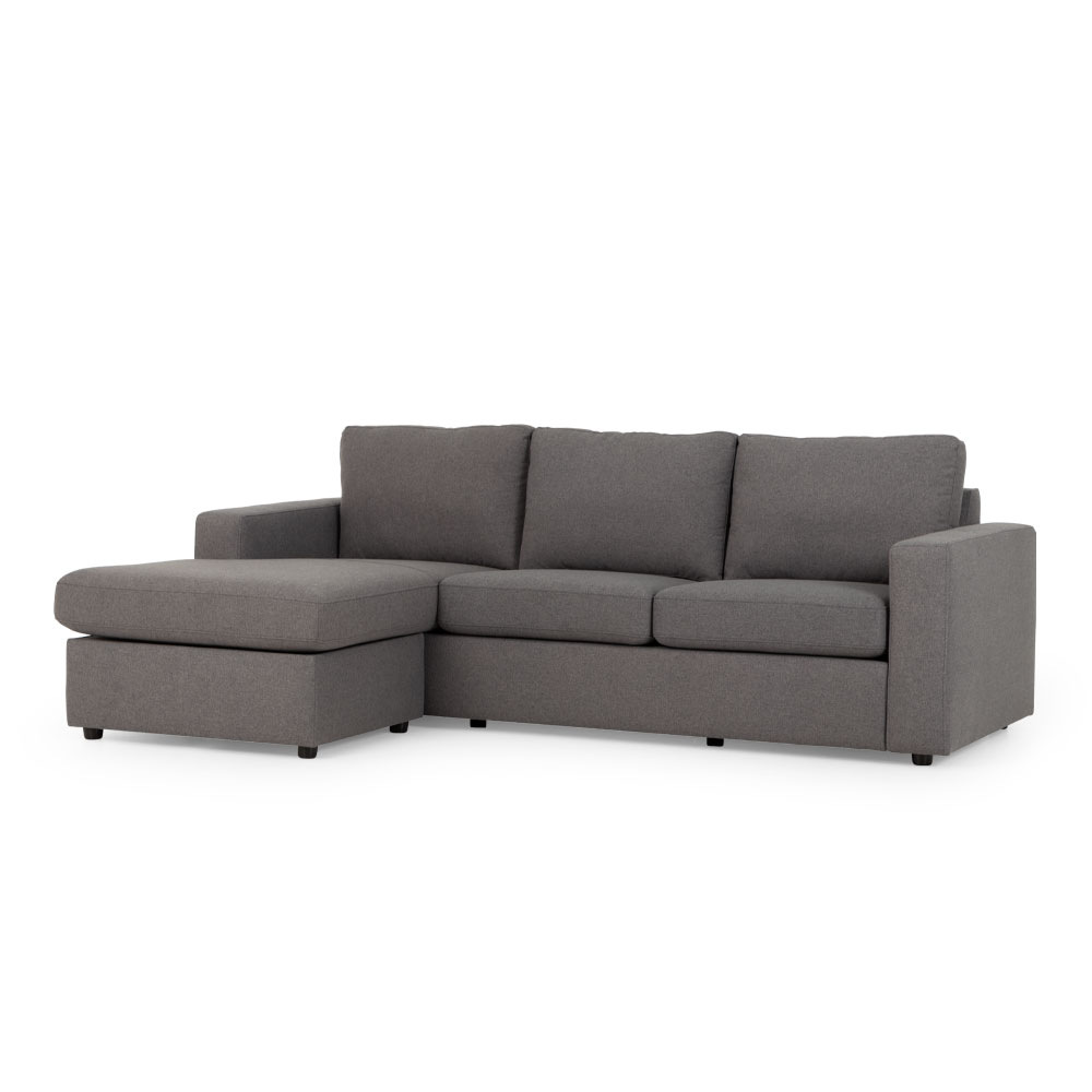 Brooke Chaise Sofa, Dark Grey