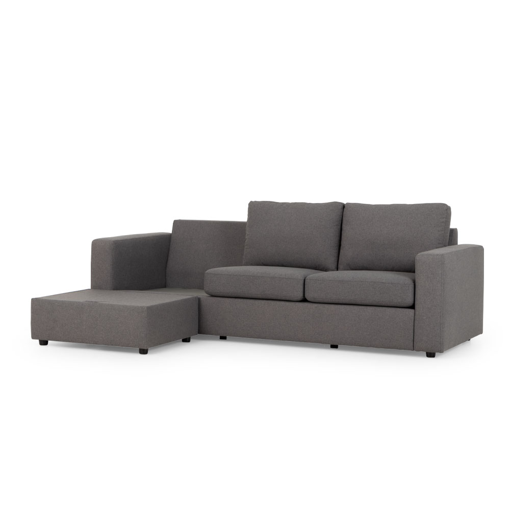 Brooke Chaise Sofa, Dark Grey