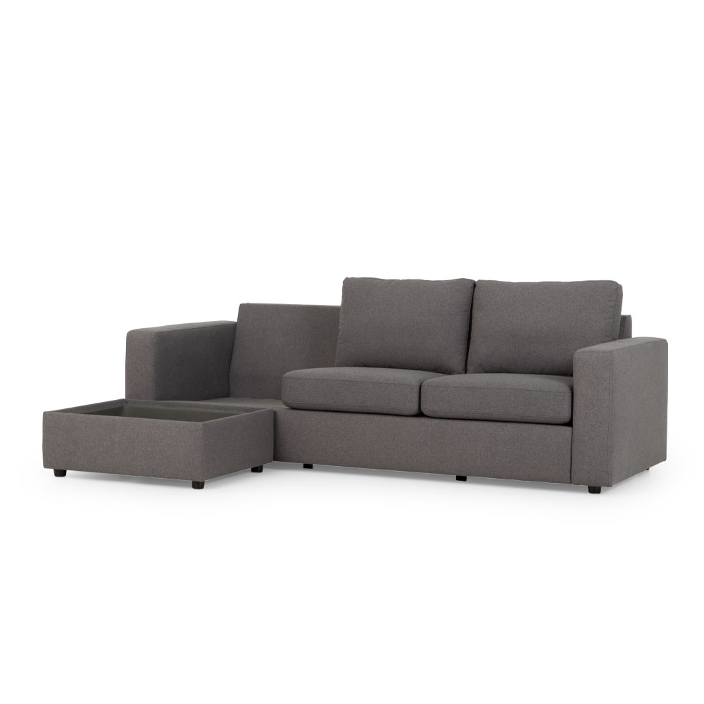 Brooke Chaise Sofa, Dark Grey