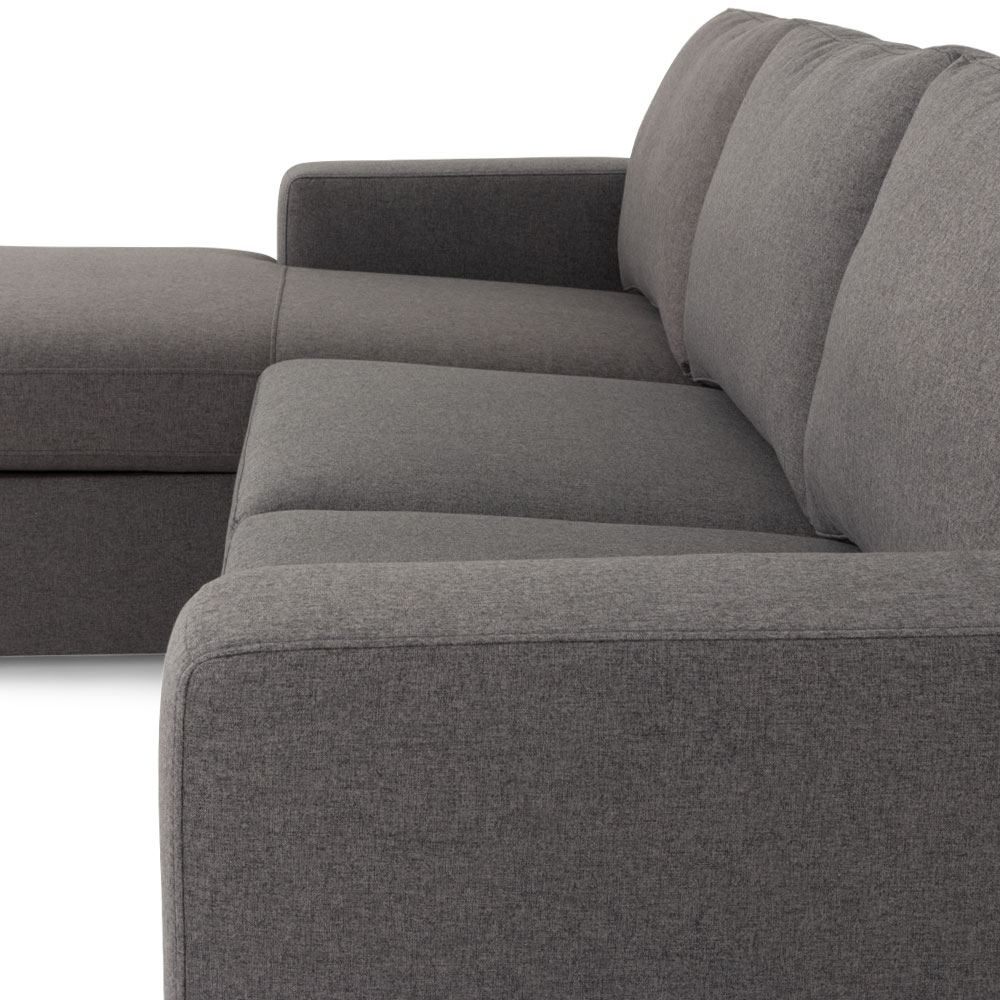 Brooke Chaise Sofa, Dark Grey