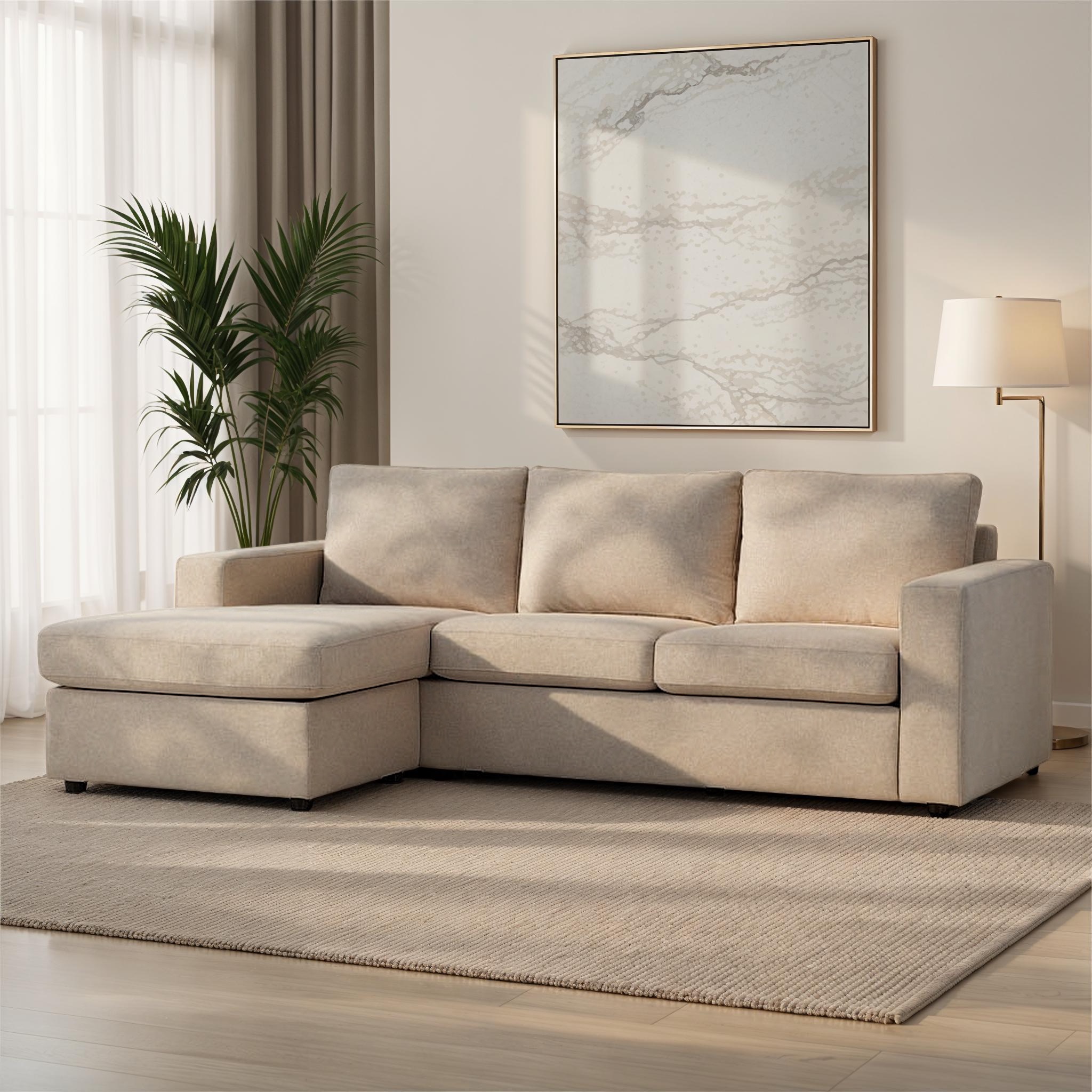 Brooke Chaise Sofa, Light Grey