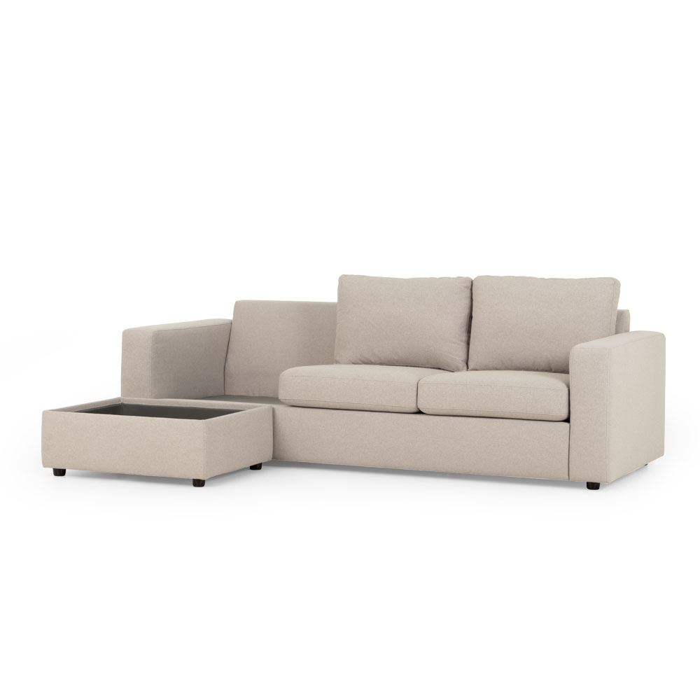 Brooke Chaise Sofa, Light Grey