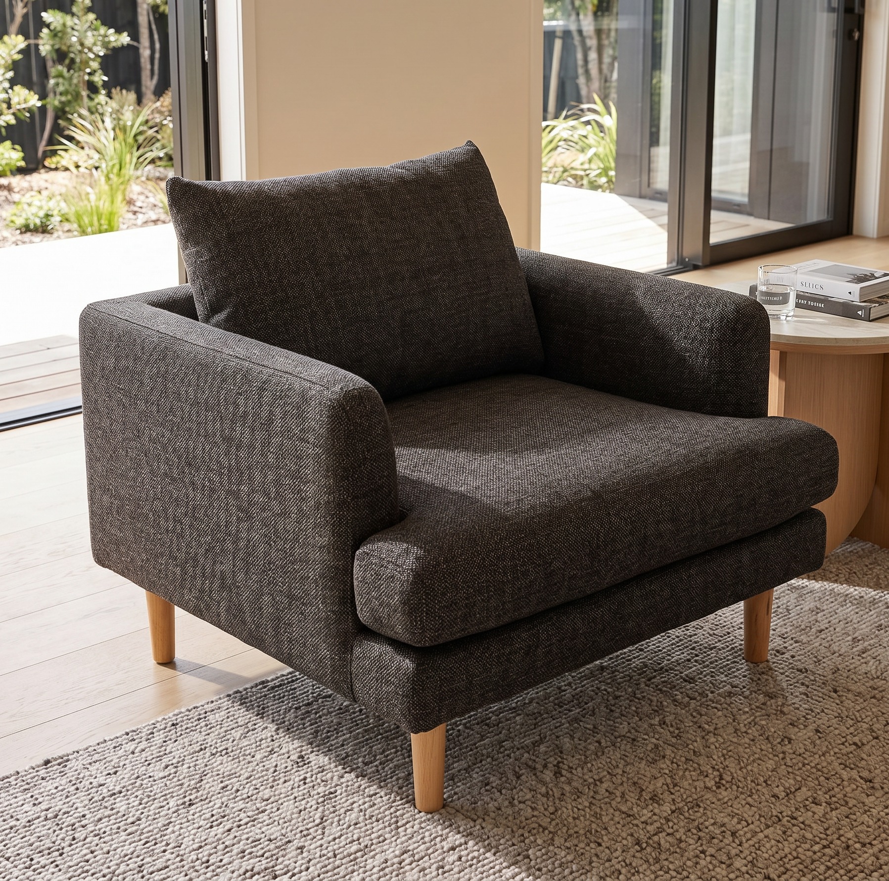 Samara 1 Seater Sofa, Charcoal