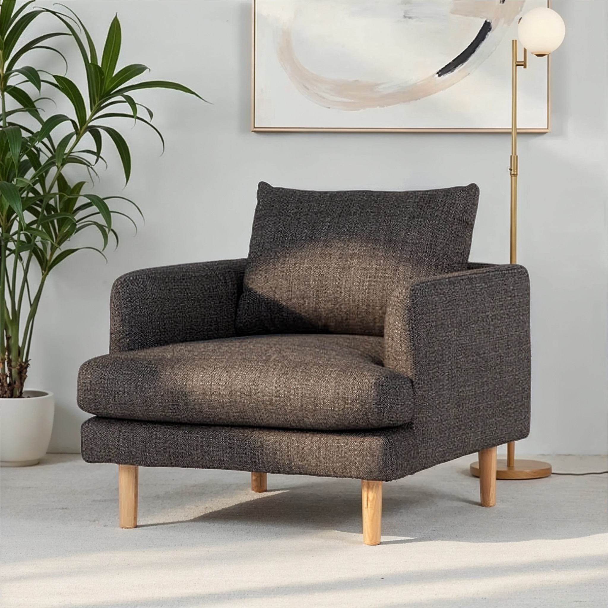 Samara 1 Seater Sofa, Charcoal