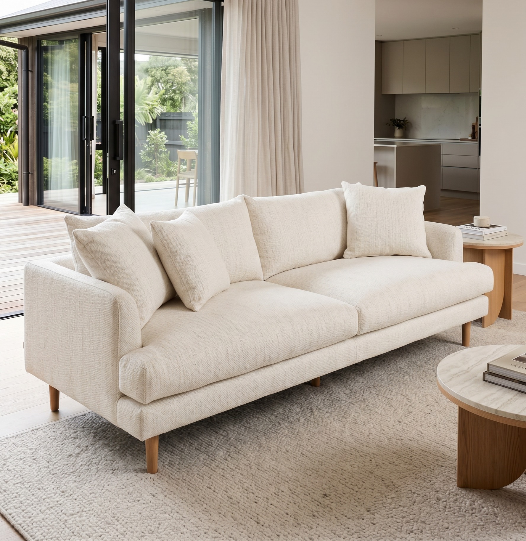 Samara 3 Seater Sofa, Natural